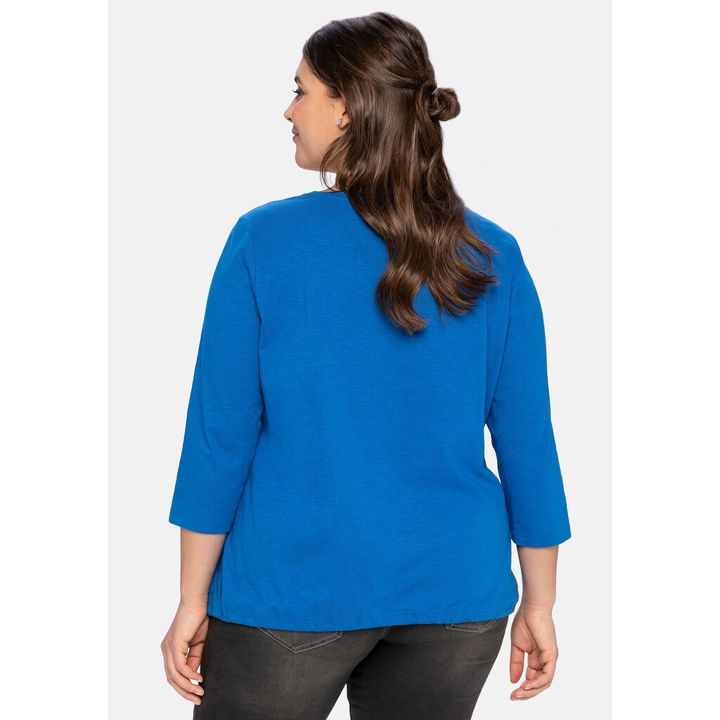 Damenmode Shirts & Sweatshirts Sheego 3/4-Arm-Shirt »3/4-Arm-Shirt«, mit Tunnelzug im Saum blau