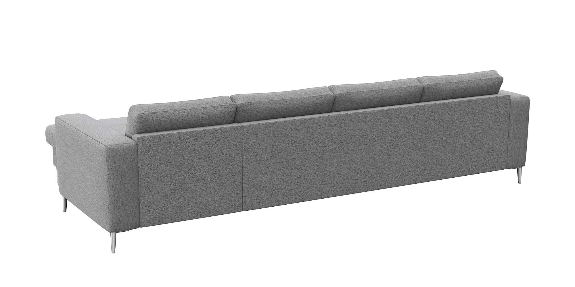 FLEXLUX Ecksofa »Fiore, super Sitzkomfort durch Kaltschaum im Sitz, L-Form« breite Armlehnen, Füße Alu
