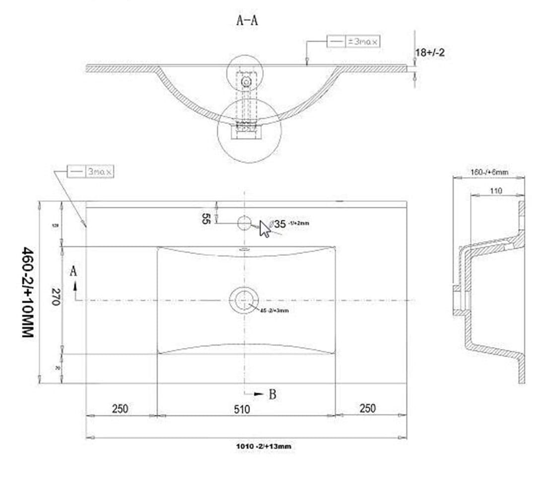 welltime Waschtisch »Trento Light, 60cm, 80cm, 100cm, Keramik-Auflagebecken«, 1 Auzug und 1 offenes Fach