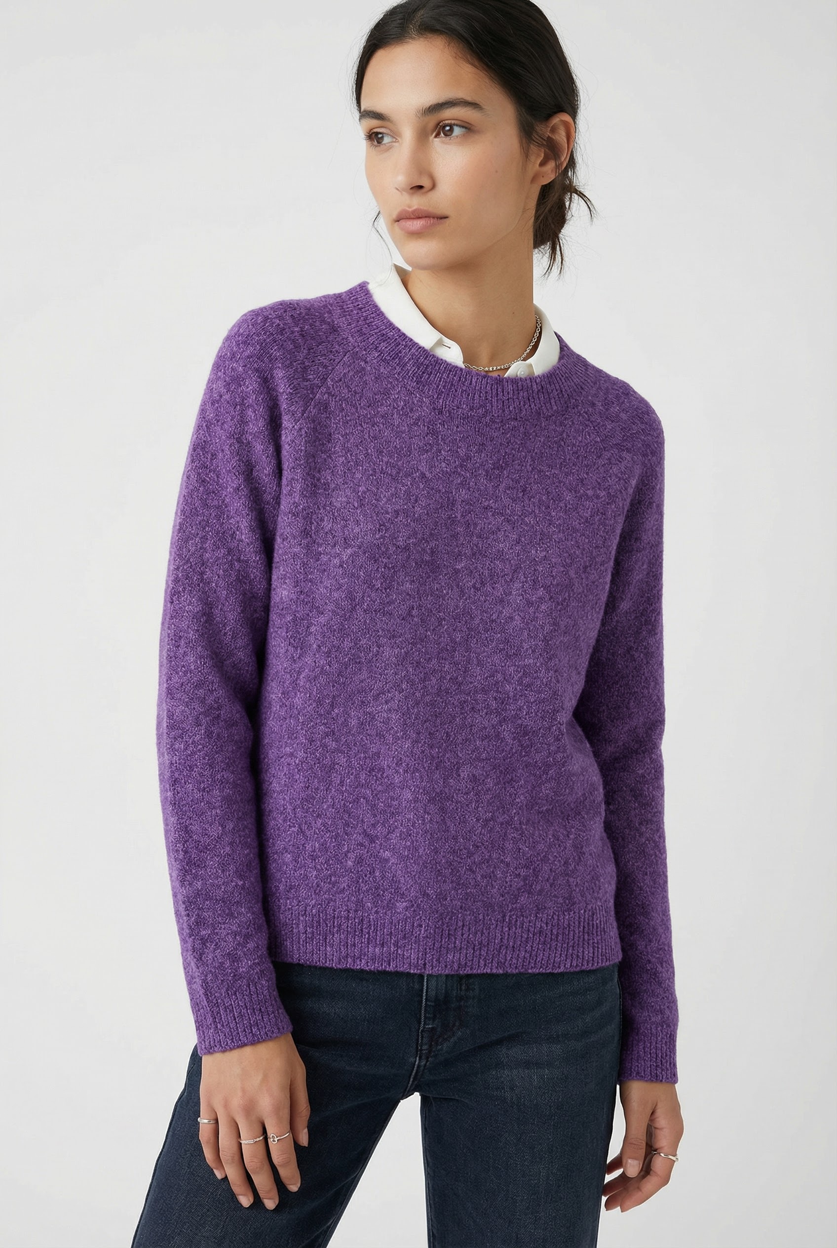 Vero Moda Rundhalspullover "VMDOFFY LS O-NECK BLOUSE GA NOOS" Materialmix, günstig online kaufen