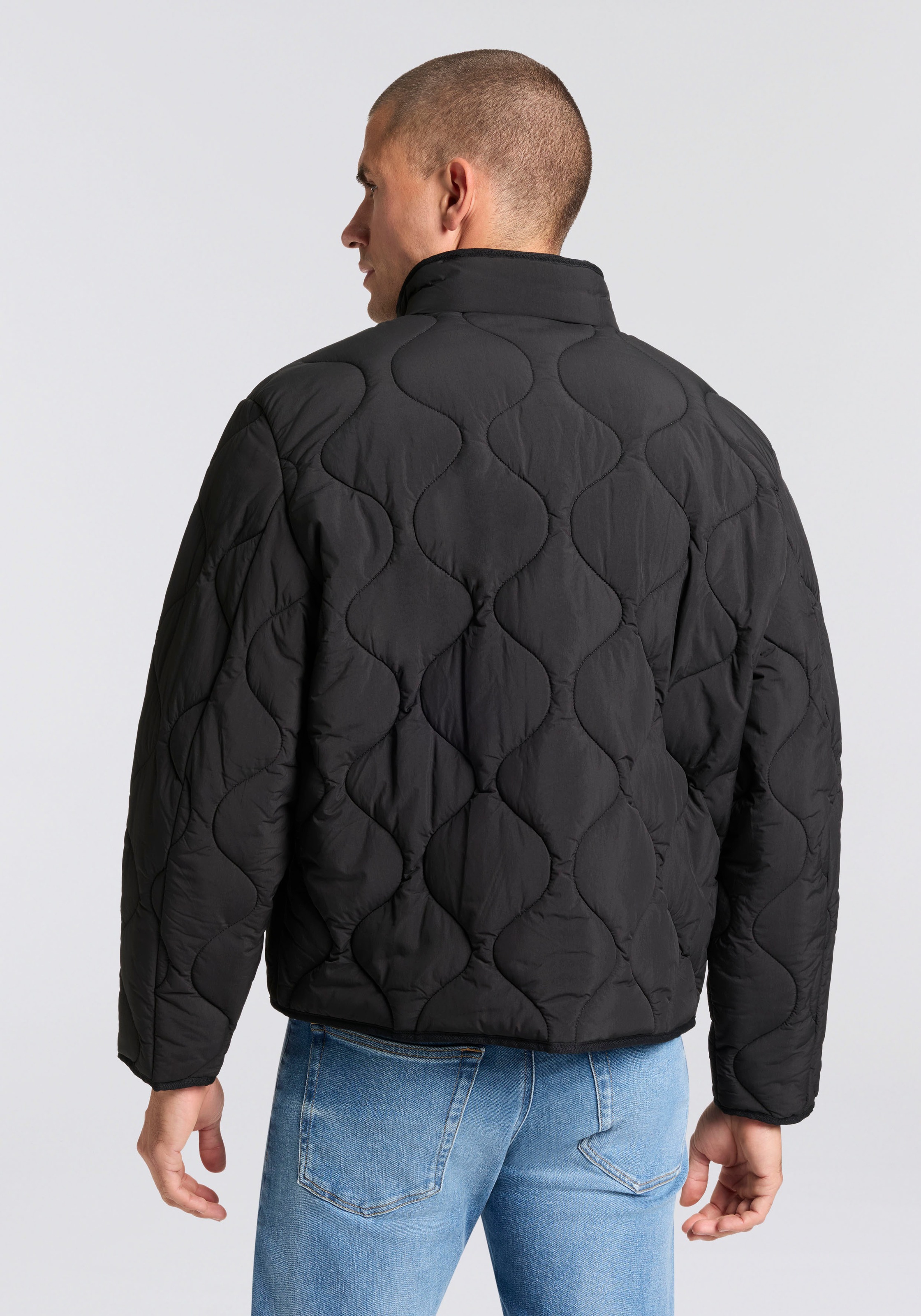 HUGO Blue Steppjacke "Boco" mit Stehkragen, relaxed fit, Reißverschlusstasc günstig online kaufen