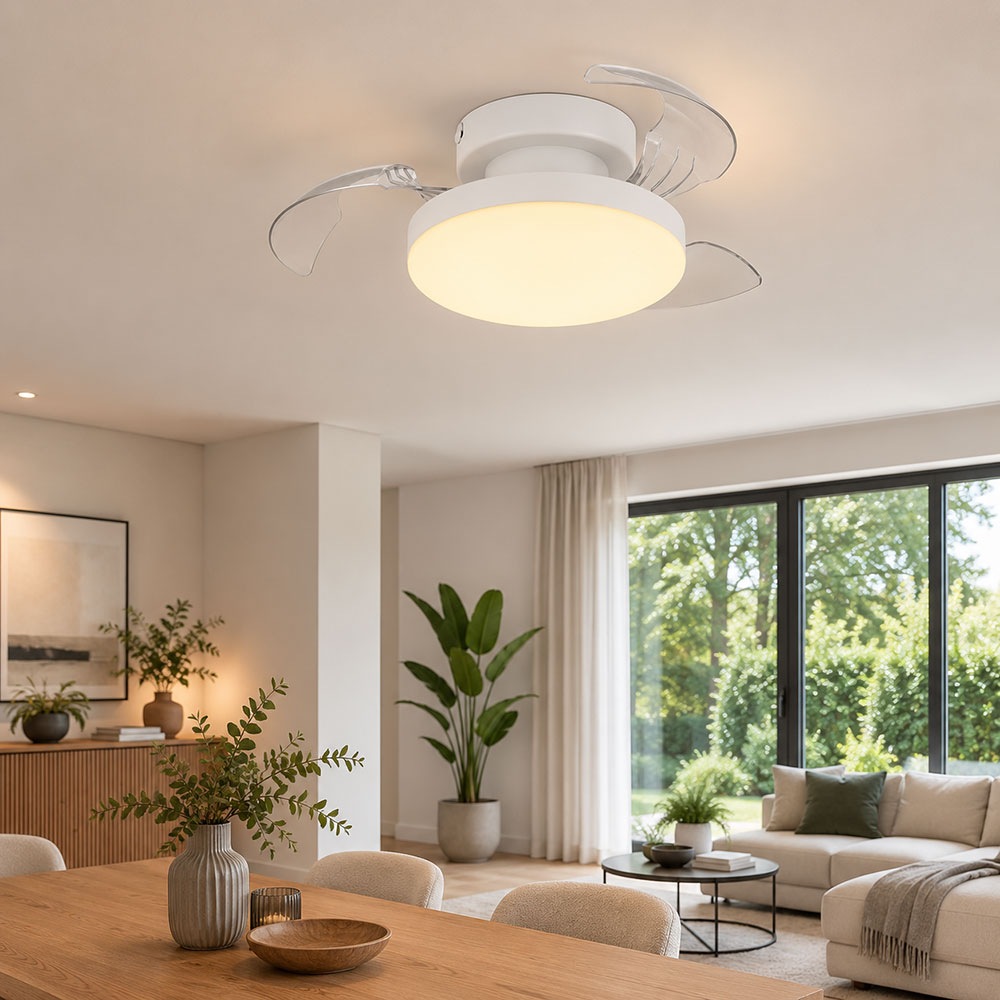 EGLO LED Deckenleuchte »HOVLEY« LED-Modul 1 Stk. Kaltweiß | Neutralweiß | Warmweiß LED Ventilator mit Beleuchtung - in weiß - Ø41cm - 3 Geschwindigkeiten