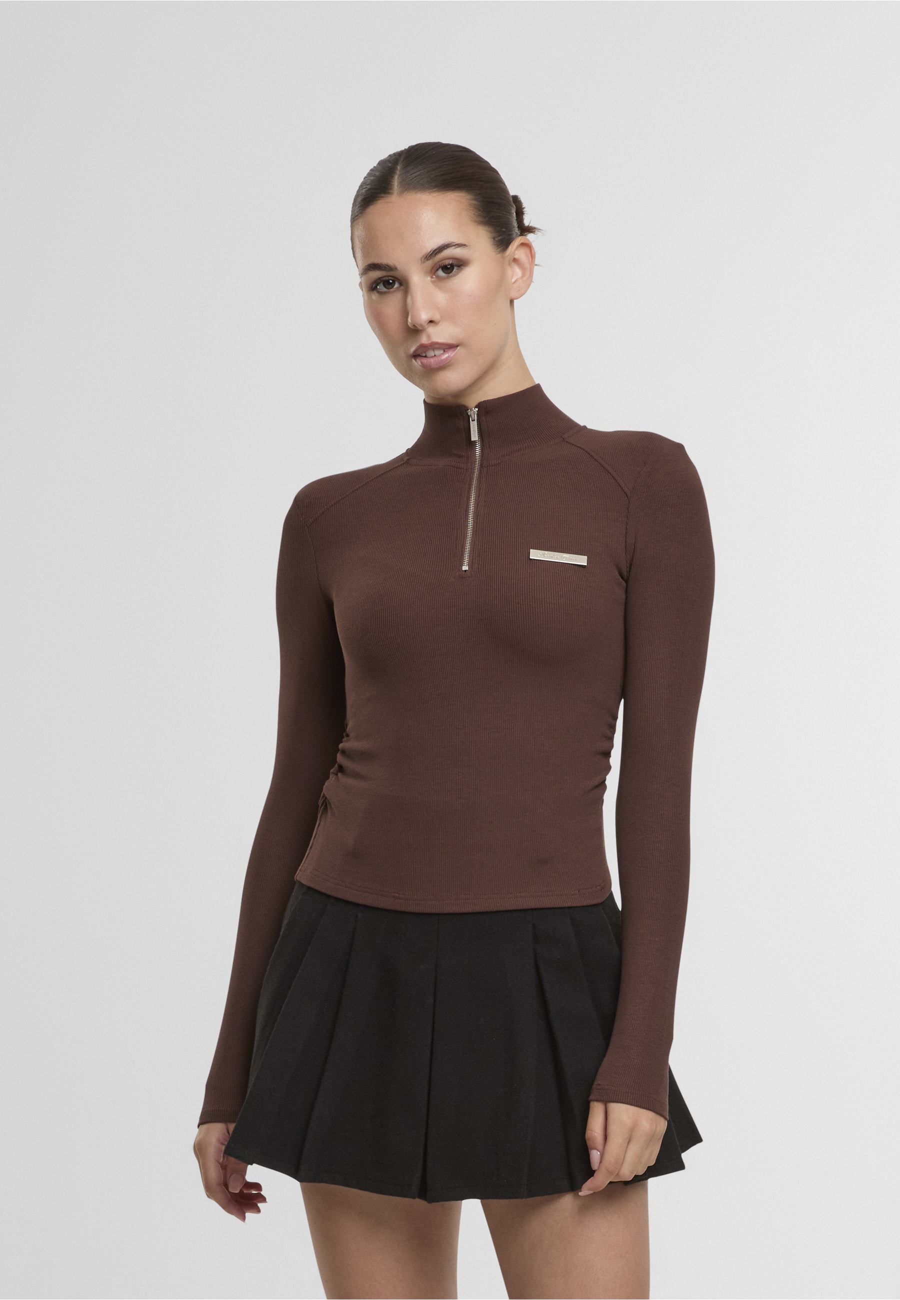 Another Cotton Lab Fleecejacke »Another Cotton Lab Another Cropped Rib Half Zip« 1 Stk. tlg. ohne Kapuze