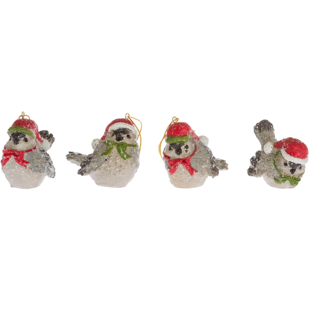 Myflair Möbel & Accessoires Baumbehang »Vögel, Weihnachtsdeko, Christbaumschmuck«, (Set, 4 St.)