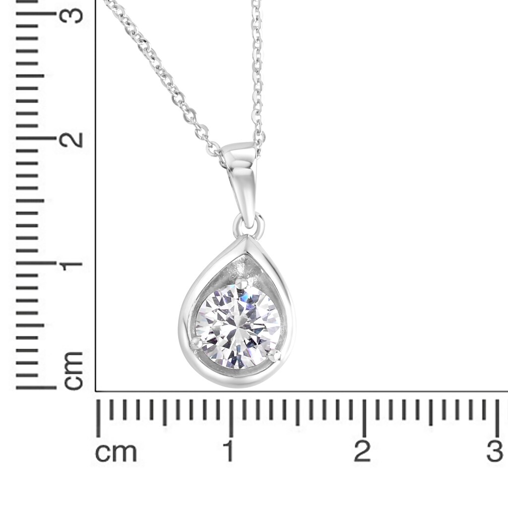 Zeeme Kette mit Anhänger »925 Sterling Silber rhodiniert Zirkonia«