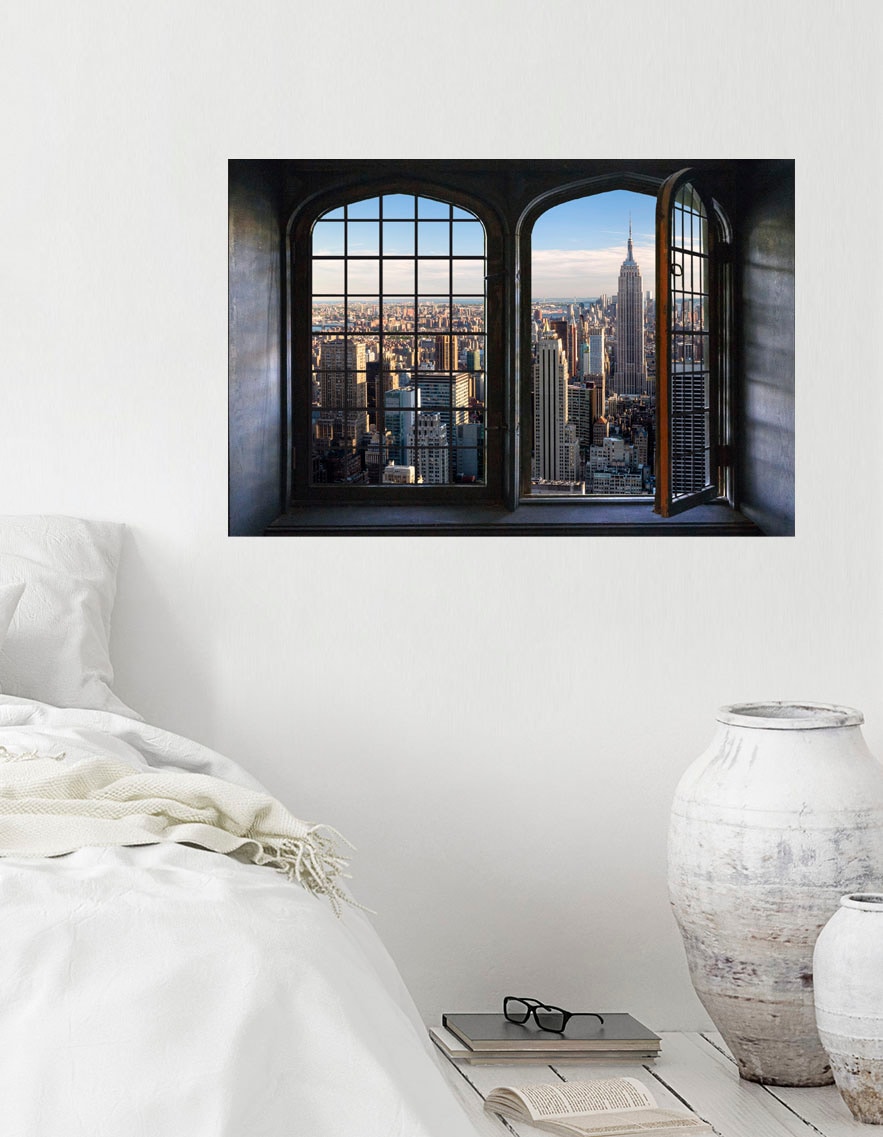 queence Wandsticker »NYC«, Wandsticker, Wandbild, selbstklebend, 3D, Fenster