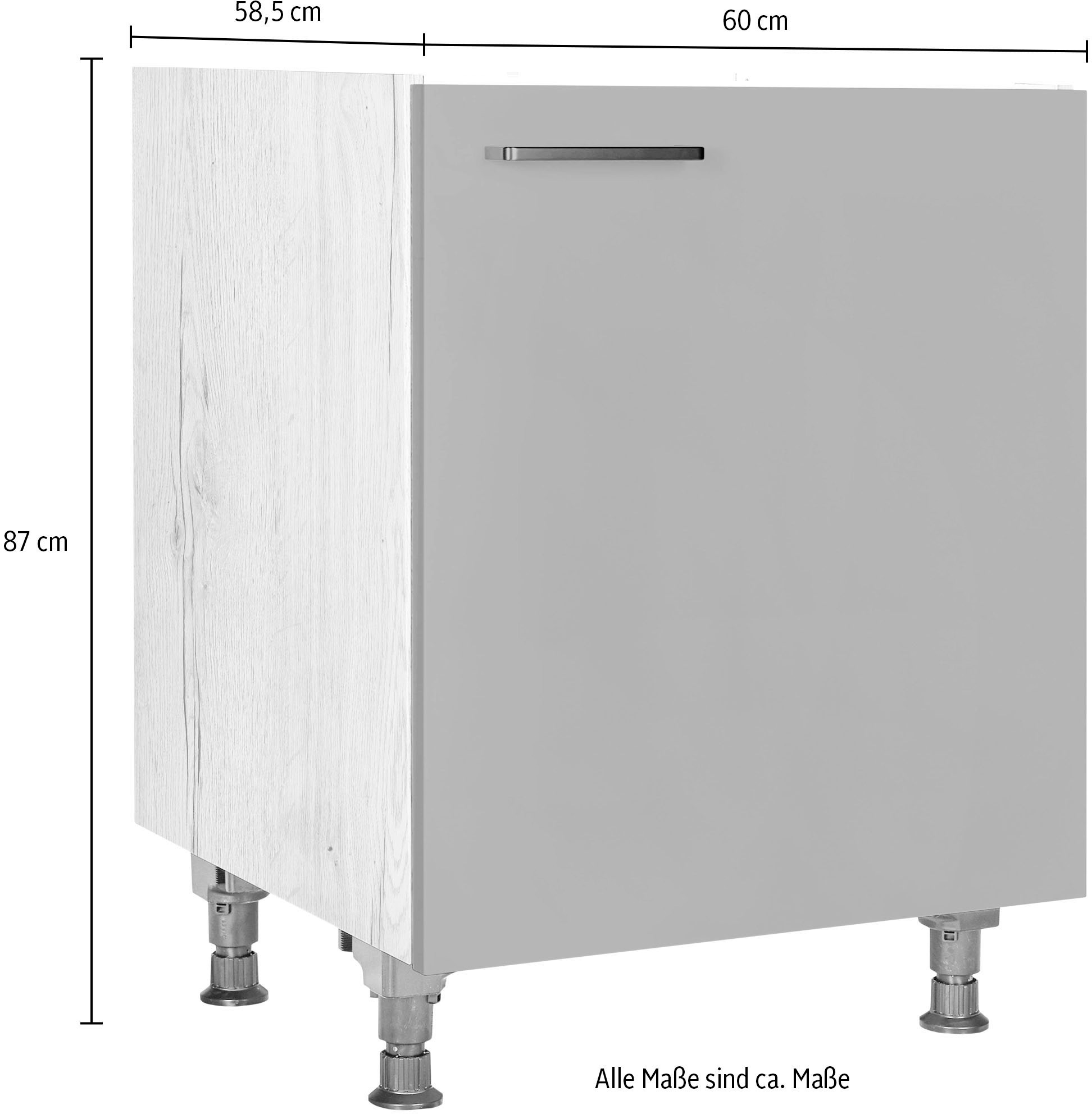 nobilia® Spülenschrank »"Easytouch", Ausrichtung wählbar, vormontiert, in den Breiten«, 45 und 60 cm, mit höhenverstellbaren Sockelfüßen