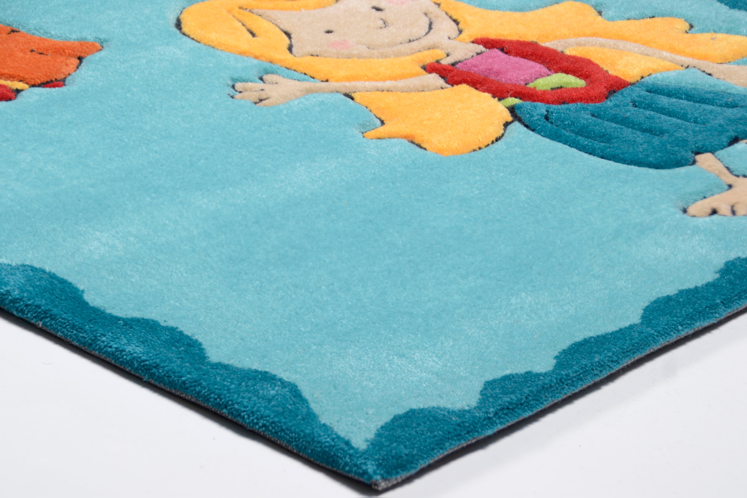 THEKO Kinderteppich »Lisa«, rechteckig, 14 mm Höhe, Kurzflor, Motiv Südsee, handgearbeiteter Reliefschnitt