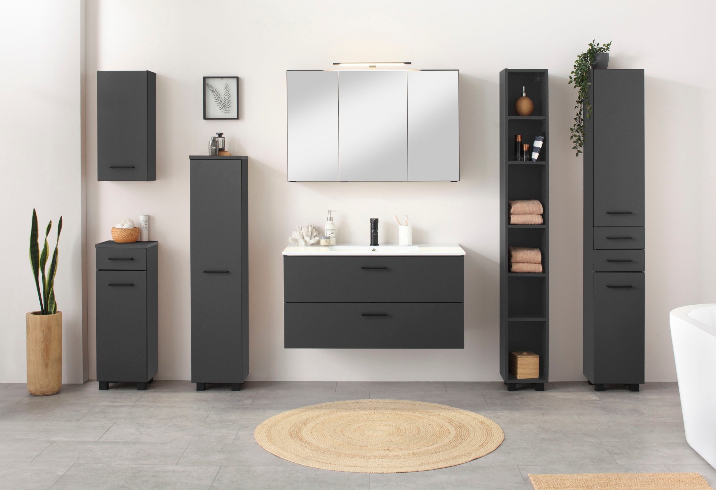 welltime Hängeschrank »Trento, verschiedene Ausführungen und Farben«, Badmöbel, Breite 30 cm, 1 Tür, 2 Einlegeböden, Made in Germany
