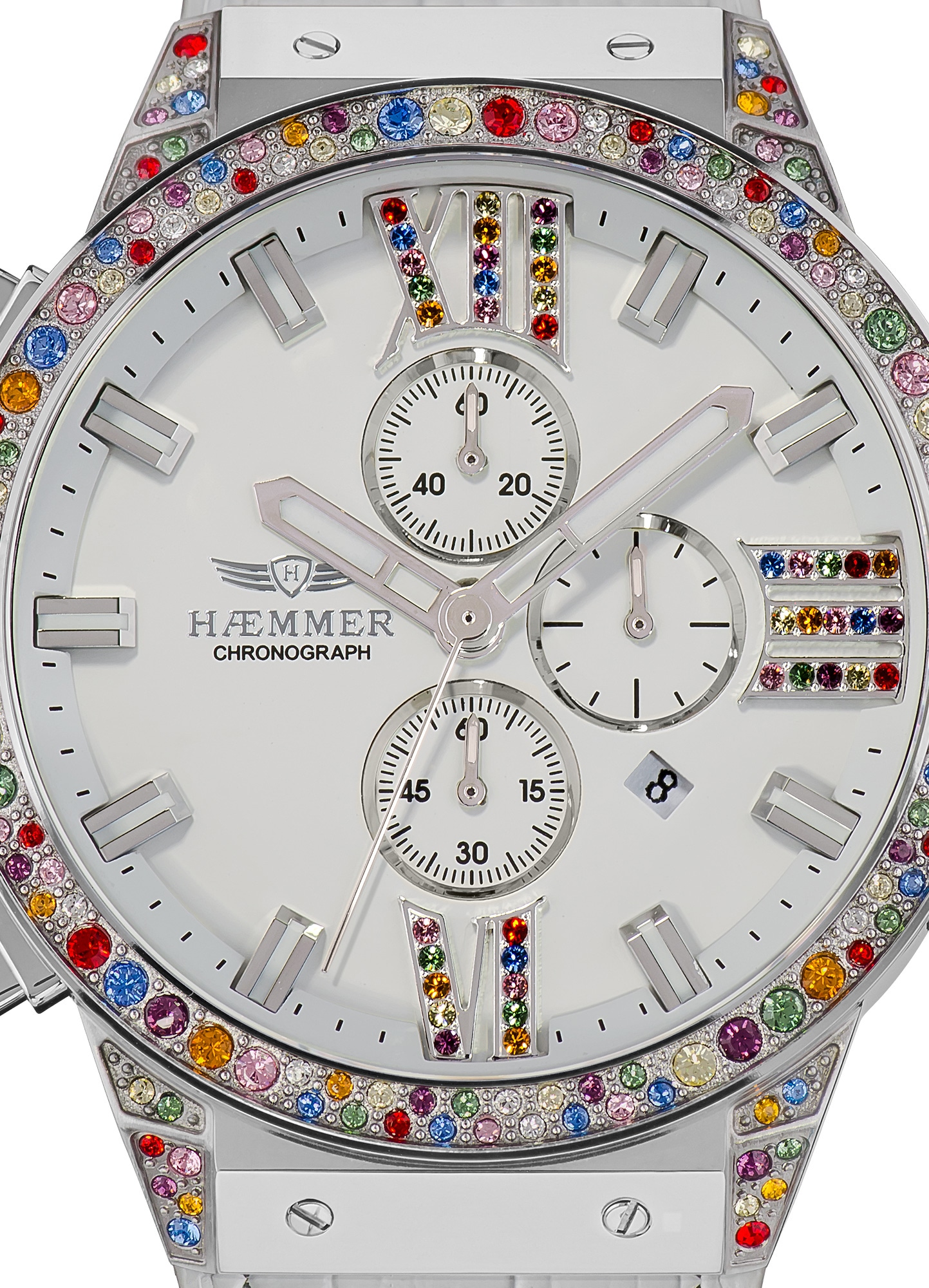 HAEMMER GERMANY Chronograph »WHITE SWAN, E-006«, Quarzuhr, Damenuhr, Datum, Stoppfunktion, Saphirglas, Lederarmband