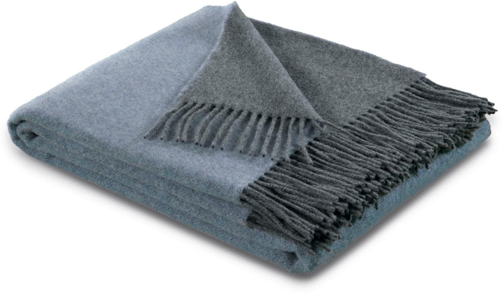 Biederlack Plaid "Soft Impression im Doubleface-Look" Wolle-Kaschmir-Mix günstig online kaufen