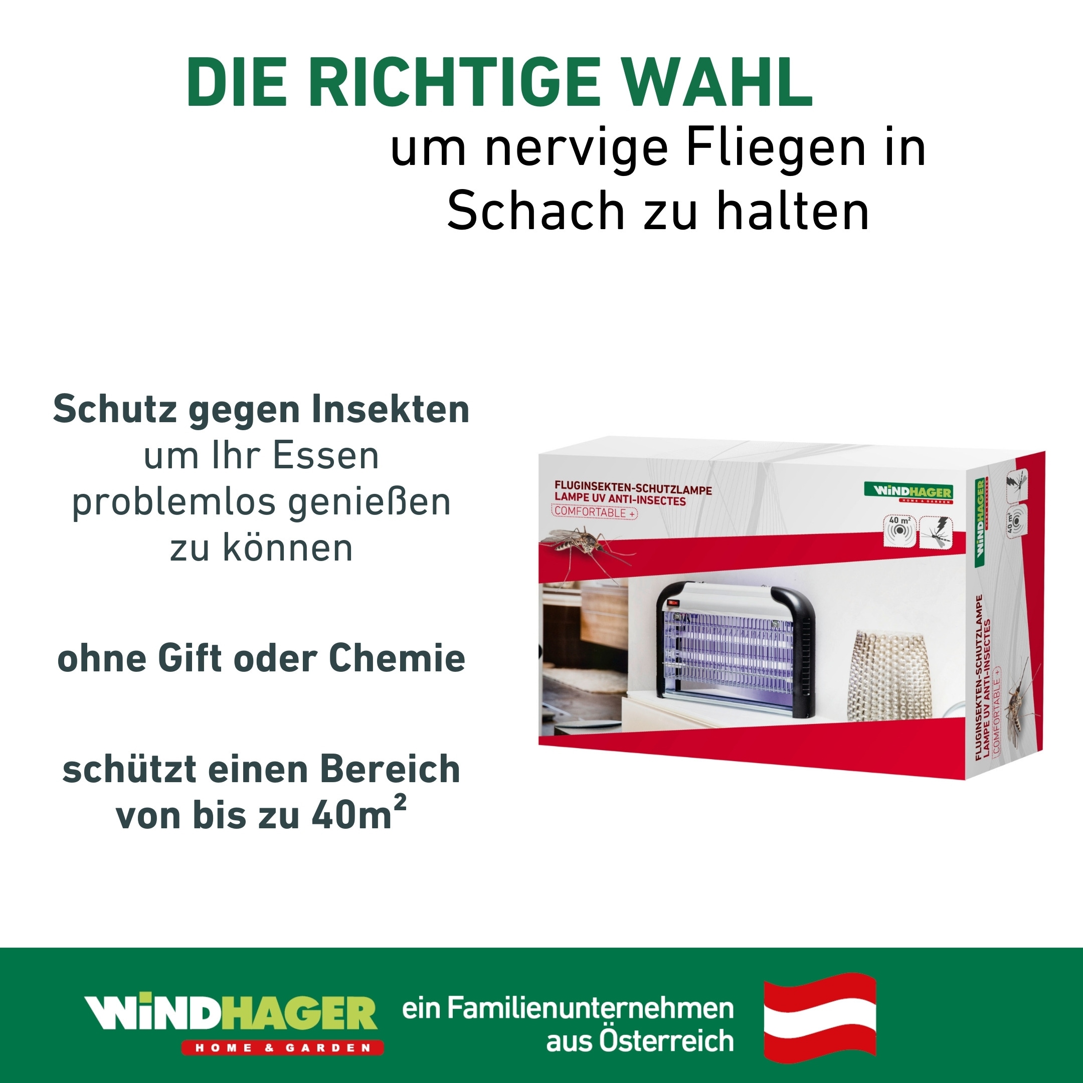 Windhager Insektenfalle »Fluginsekten Schutzlampe« zieht Insekten mithilfe von UV-Licht an, erhältlich in 8 oder 20 Watt