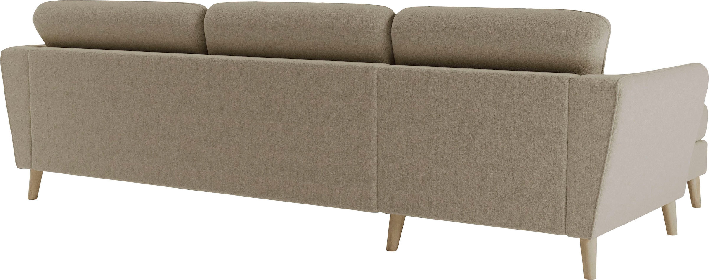 Home affaire Ecksofa »MARSEILLE (279/152cm),L-Form, Rec. rechts/links«, Massivholzbeine aus Eiche, in verschieden Bezügen und Farbvarianten