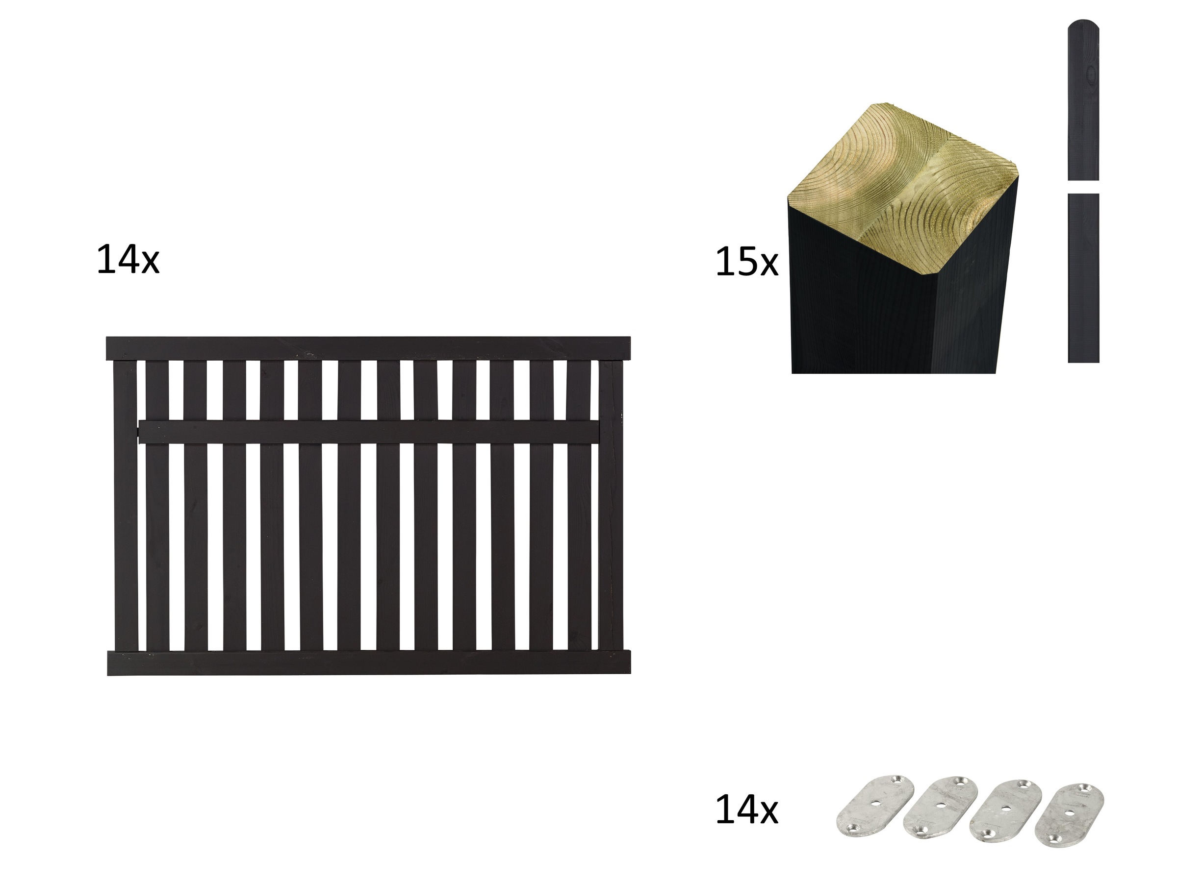 PLUS Gartenzaun »Country«, Höhe: 96 cm, Gesamtlänge: 4,86 bis 23,94 m, zum Einbetonieren