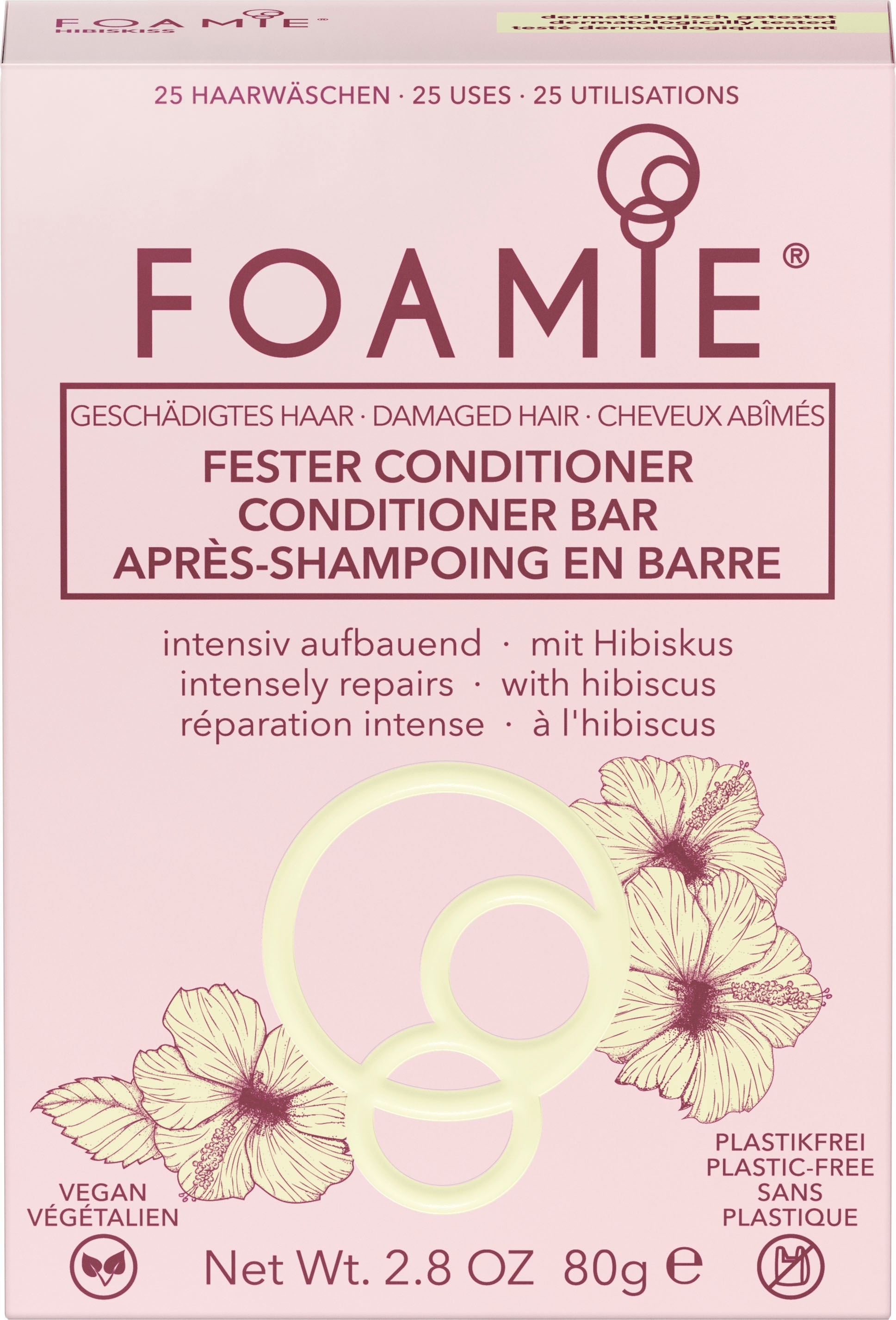 FOAMIE Haarpflege-Set »Hibiskiss«, (2 tlg.), festes Shampoo & fester Conditioner
