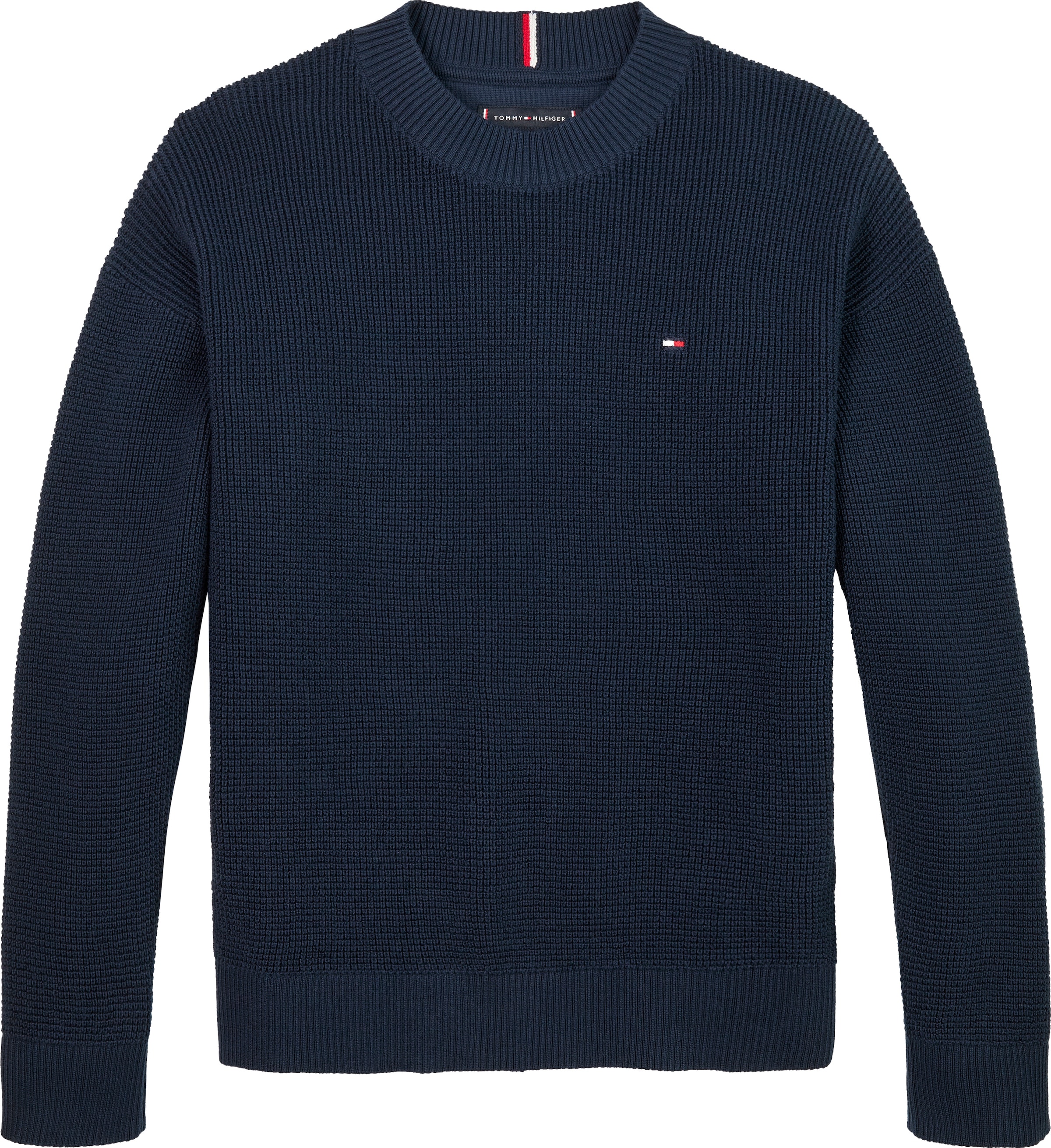 Tommy Hilfiger Rundhalspullover »COTTON TEXTURE SWEATER« für Kinder bis 16 Jahre, Strukturstrick