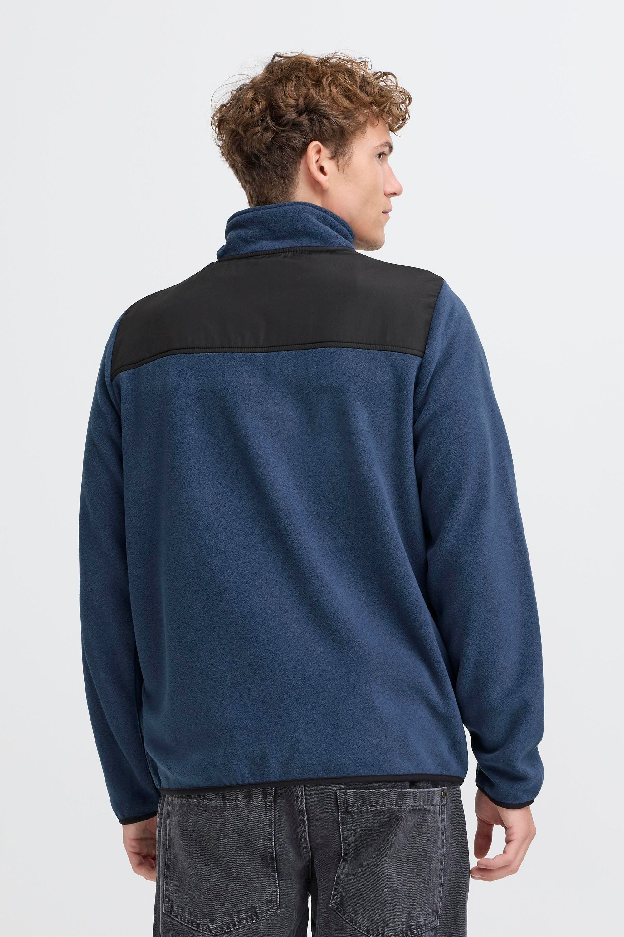 Fleecejacke BLEND "Fleecejacke BHMasi Troyer", Herren, Gr. 3XL, blau (marineblaus), Obermaterial: 100% Polyester PES., Jacken Fleecejacke 6