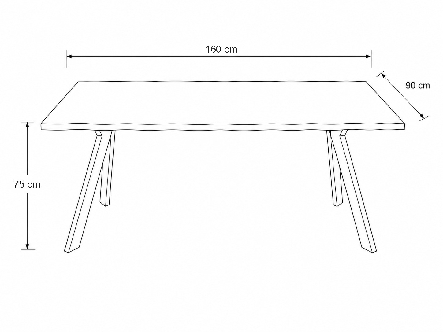 OTTO home Esstisch »»MONACO« Speisetisch, Küchentisch, Wohntisch, Esszimmertisch« Wildeiche geölt Natur, Baumkante, A-Gestell Pearl White Metall