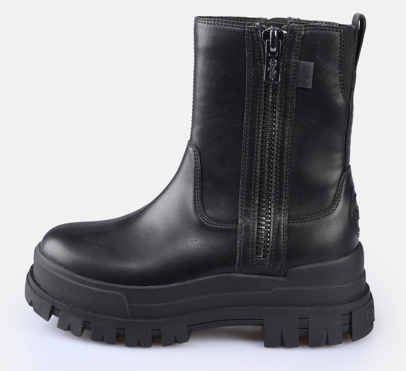 Buffalo Bikerboots »Aspha Bootie Zip«, Plateauboots, Stiefelette mit Memory Foam Innensohle