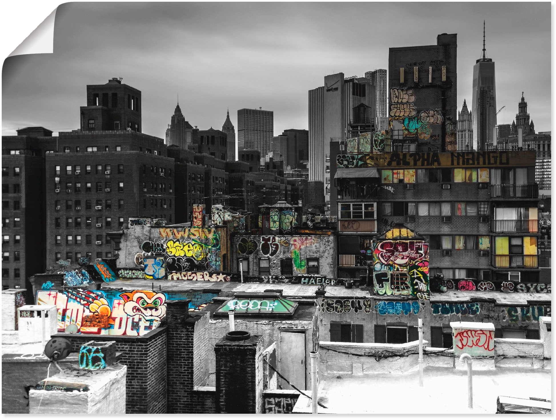 Artland Wandbild "Graffiti in New York", Amerika, (1 St.), als Leinwandbild, Poster in verschied. Größen