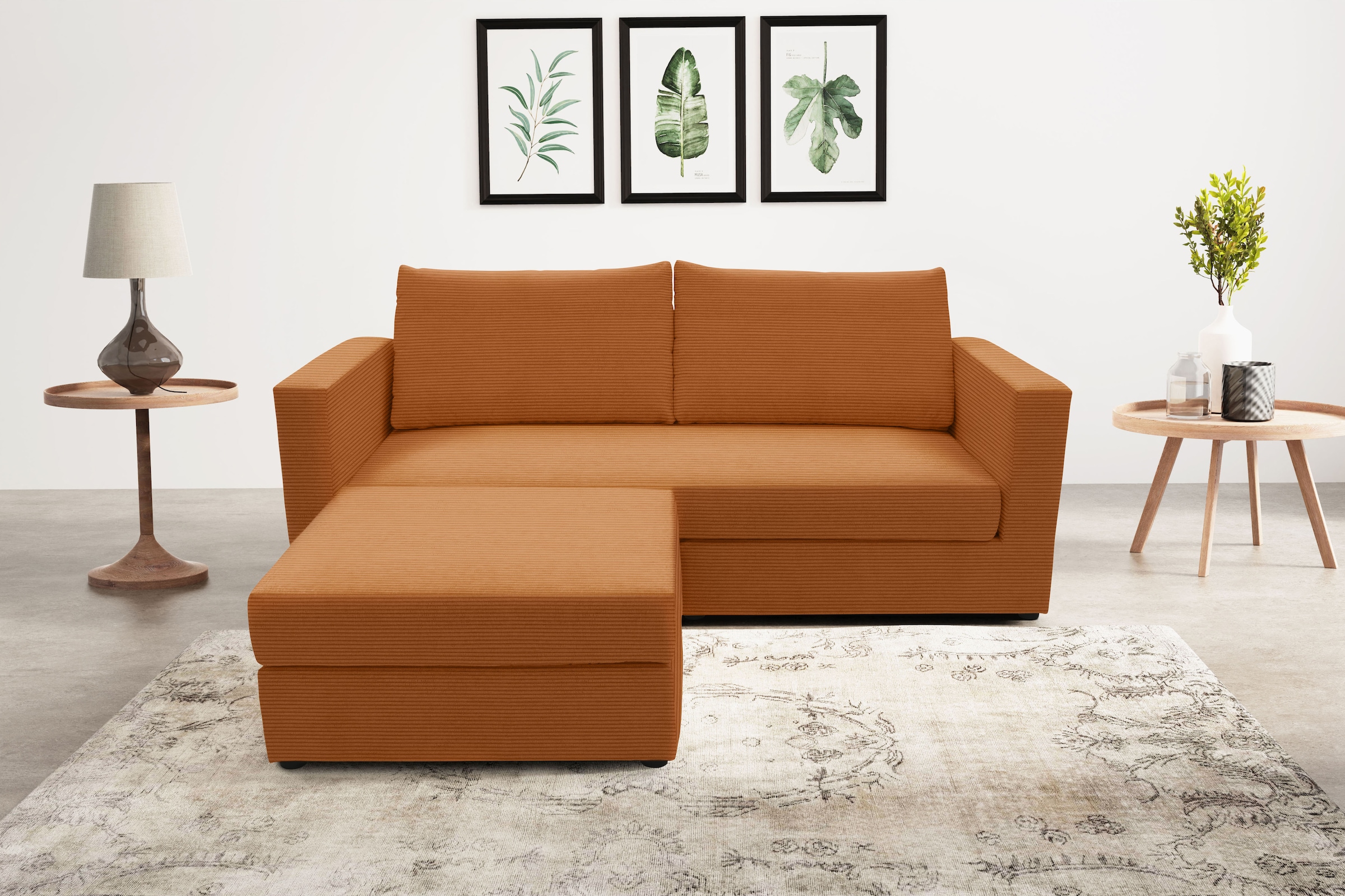 DOMO collection 2-Sitzer »800015, als Sitzmöbel oder Schlafgelegenheit nutzbar, Schlafsofa«, Sitzfläche mit Federkern, inkl. 2 Rückenkissen