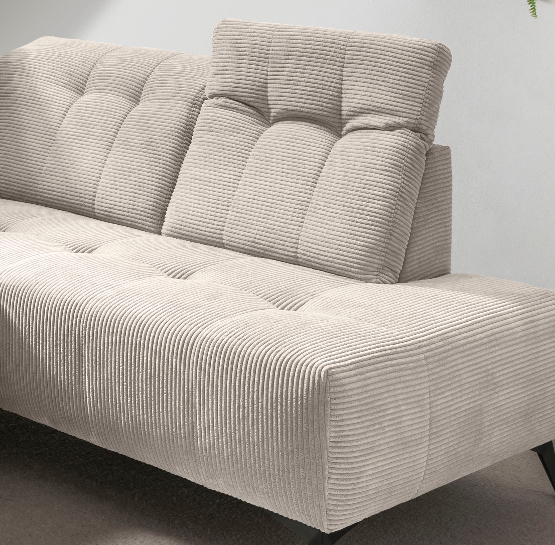 Home affaire Ecksofa »Lazio modern und bequem, schmale Armlehnen, tolle Detailverarbeitung« zwei verschiedene Fußfarben wählbar