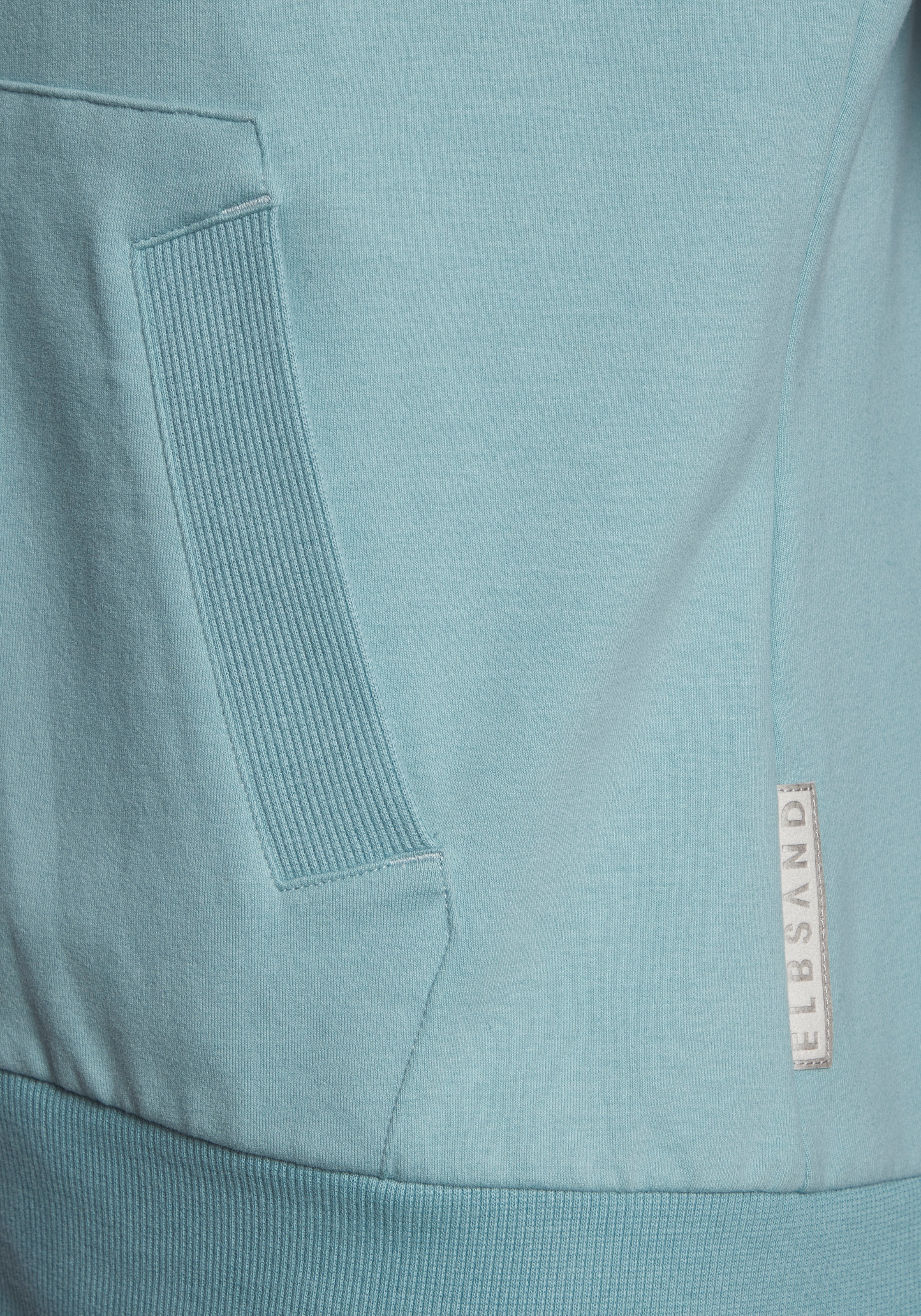 Elbsand Kapuzensweatjacke, mit großem Logodruck hinten, bequeme Freizeitjacke mit Taschen