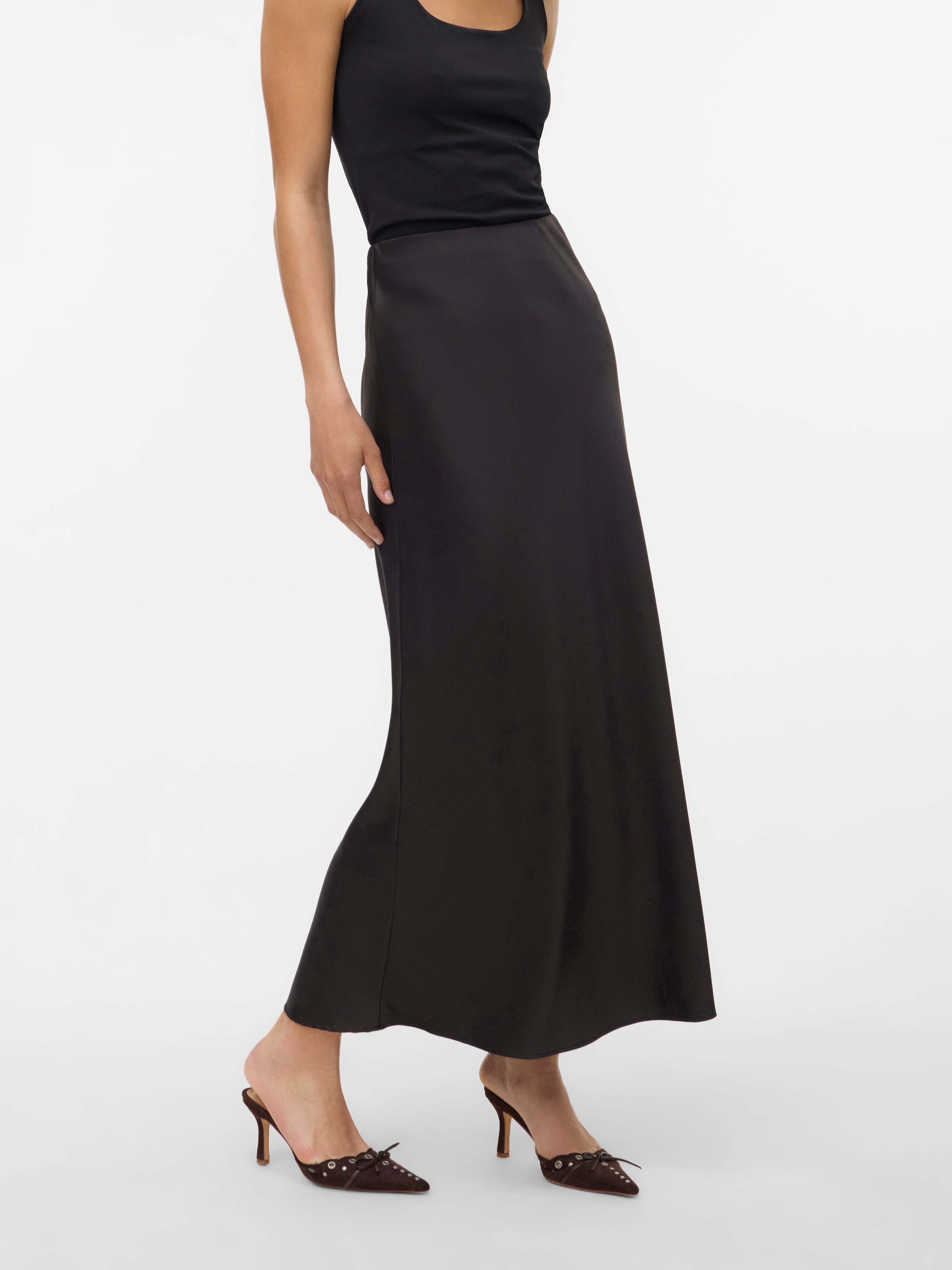Vero Moda A-Linien-Rock "Vmmerle Ankle Skirt Wvn Ga Noos" Kunstfaser