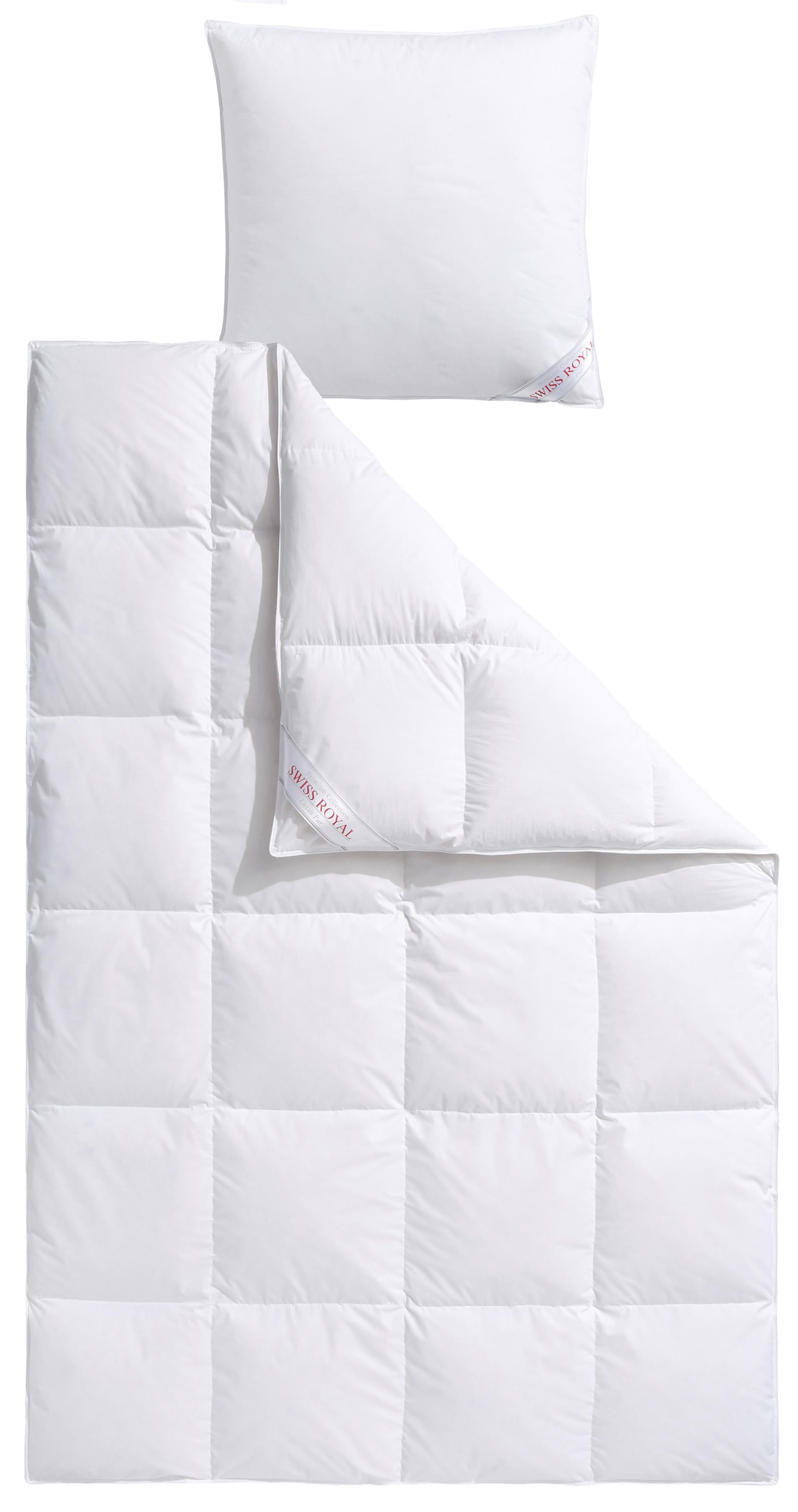 Haeussling Daunenbettdecke + Kopfkissen »Swiss Royal«, (Spar-Set), Bettdecken-Set mit Kopfkissen, 135x200 oder 155x220 cm, Sommer, Winter