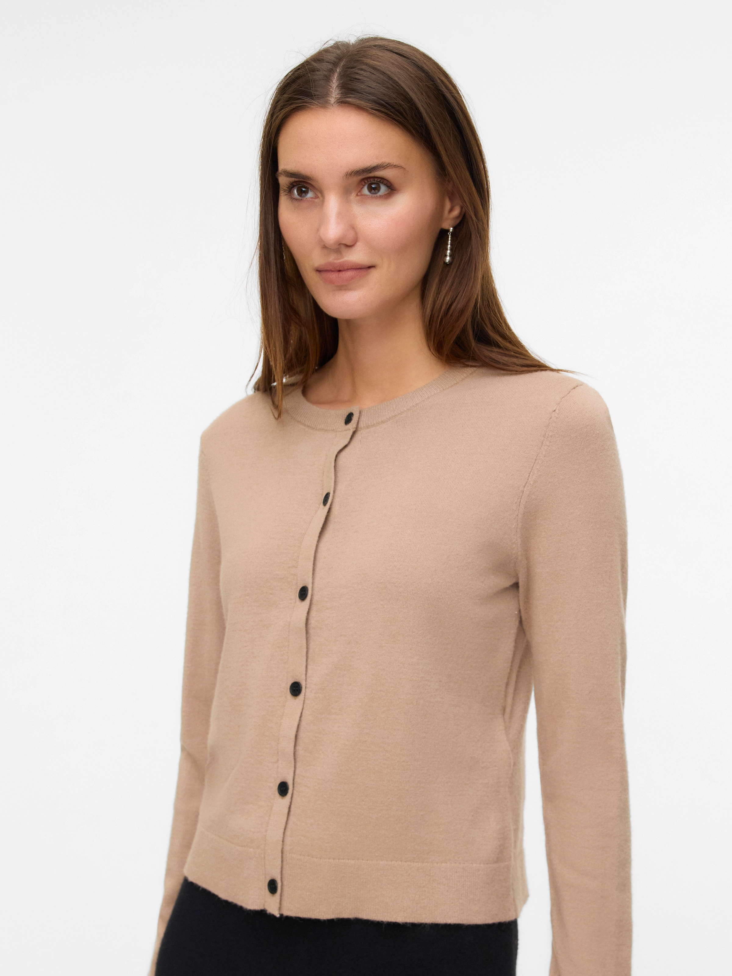Vero Moda Strickjacke "VMVICKY LS O-NECK BUTTON CARDIGAN NOOS" günstig online kaufen