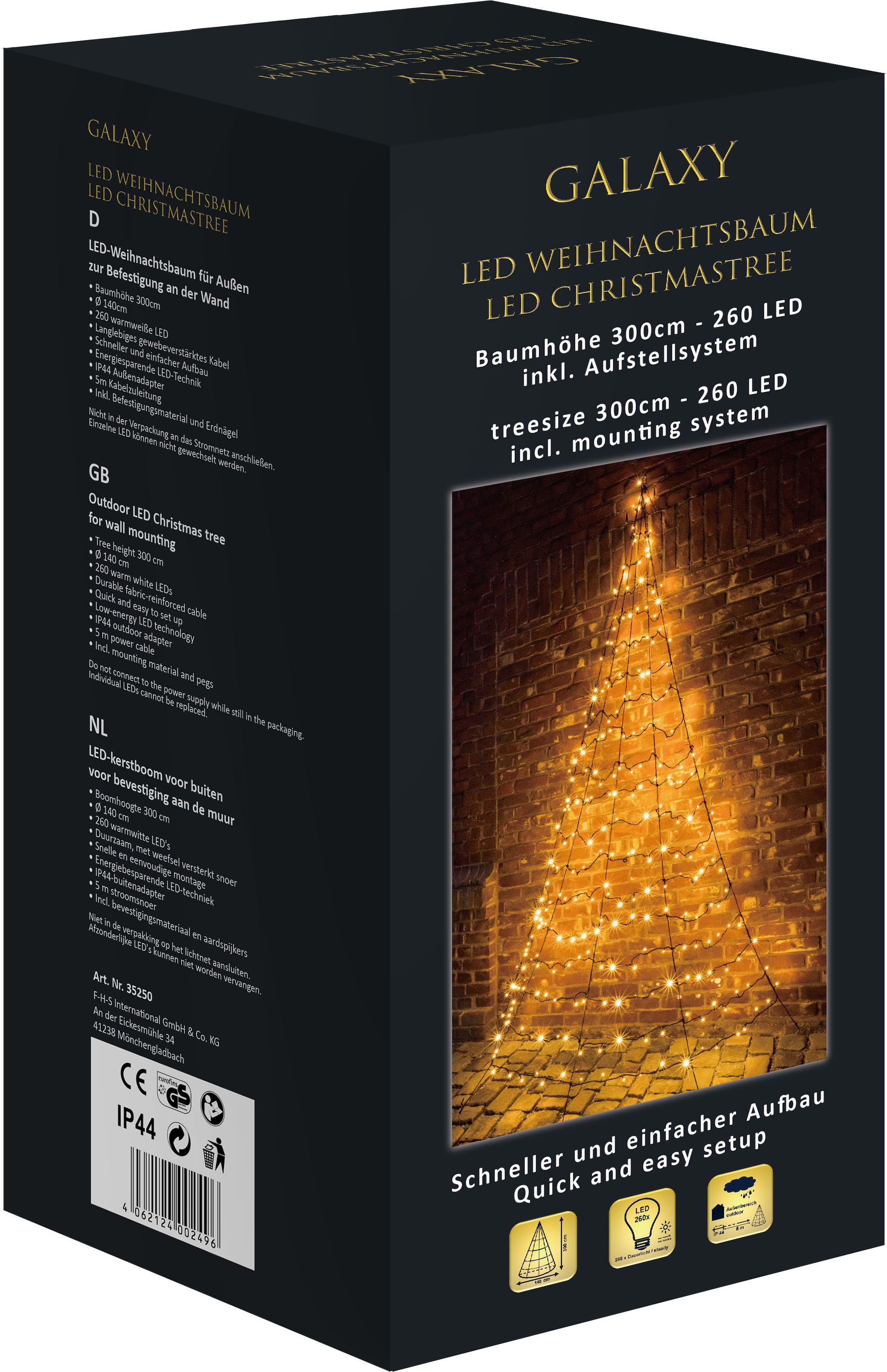 GALAXY LED Dekolicht »Weihnachtsdeko aussen«, 260 flammig-flammig, zum Anbringen an der Hauswand