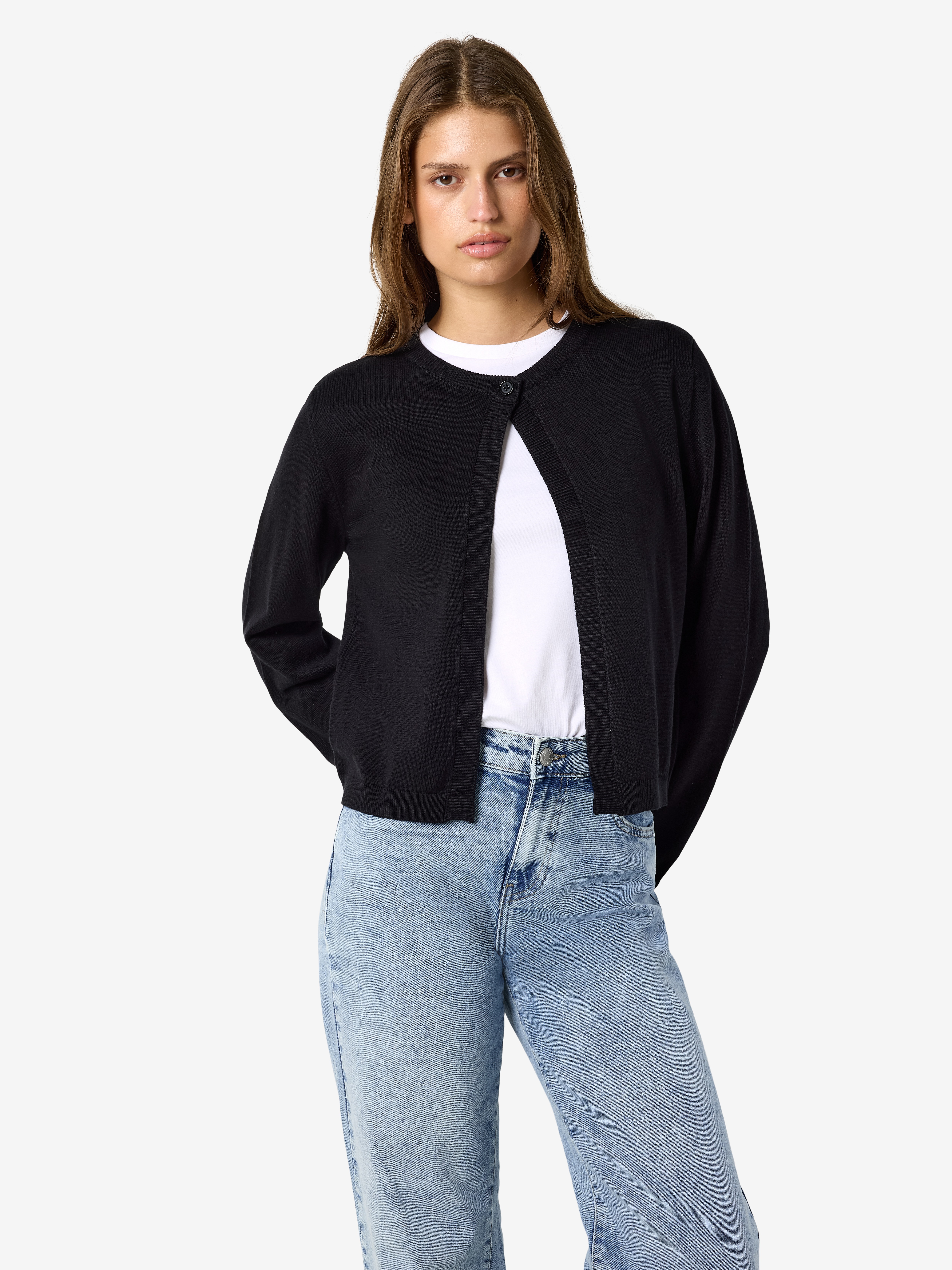 Noisy may Strickjacke "NMMAYSA L/S O-NECK KNIT CARDIGAN NOOS" Baumwollmischung, regular fit