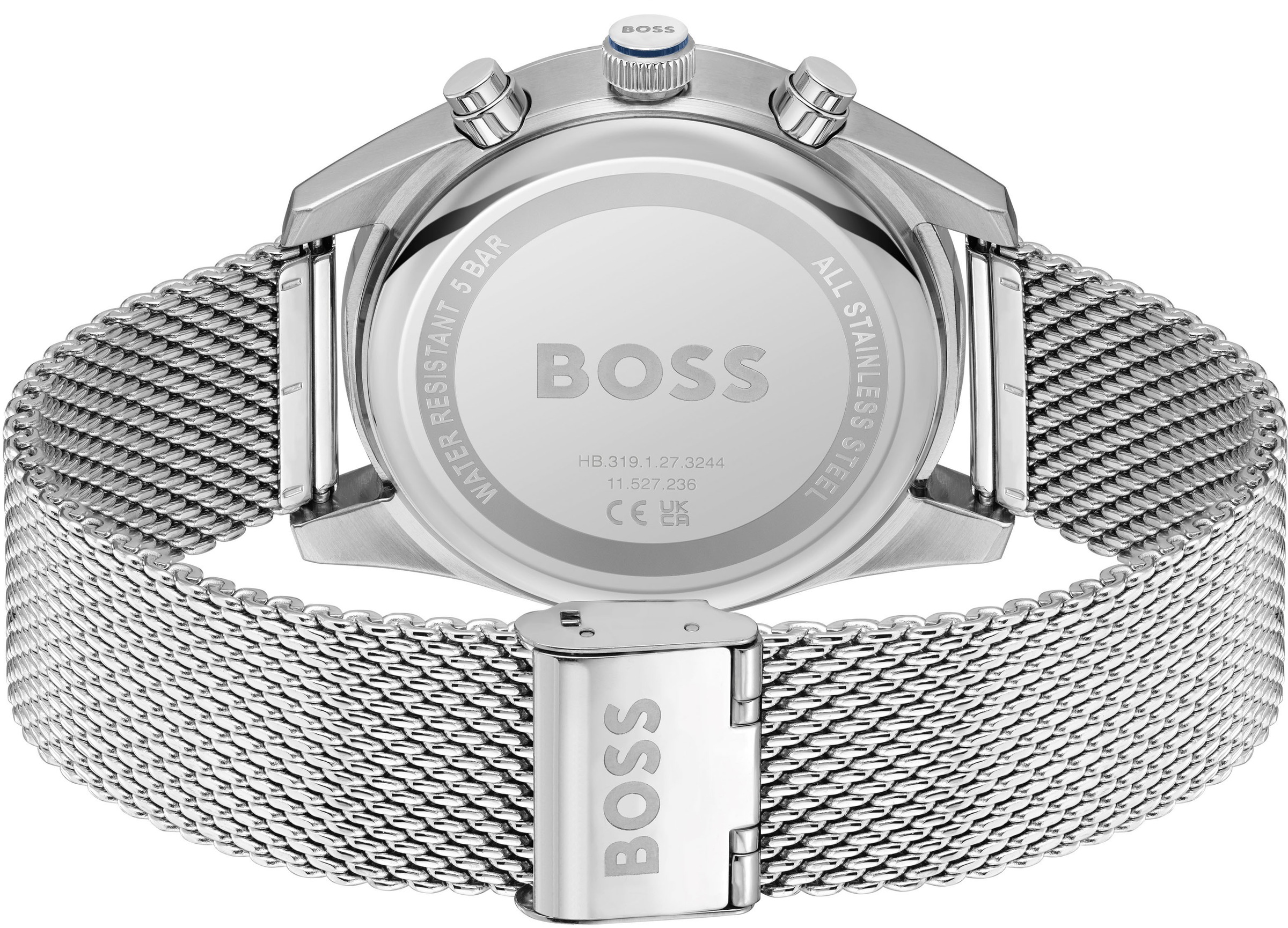BOSS Chronograph »SKYTRAVELLER«, Quarzuhr, Herrenuhr, Armbanduhr, Stoppfunktion, Edelstahlarmband