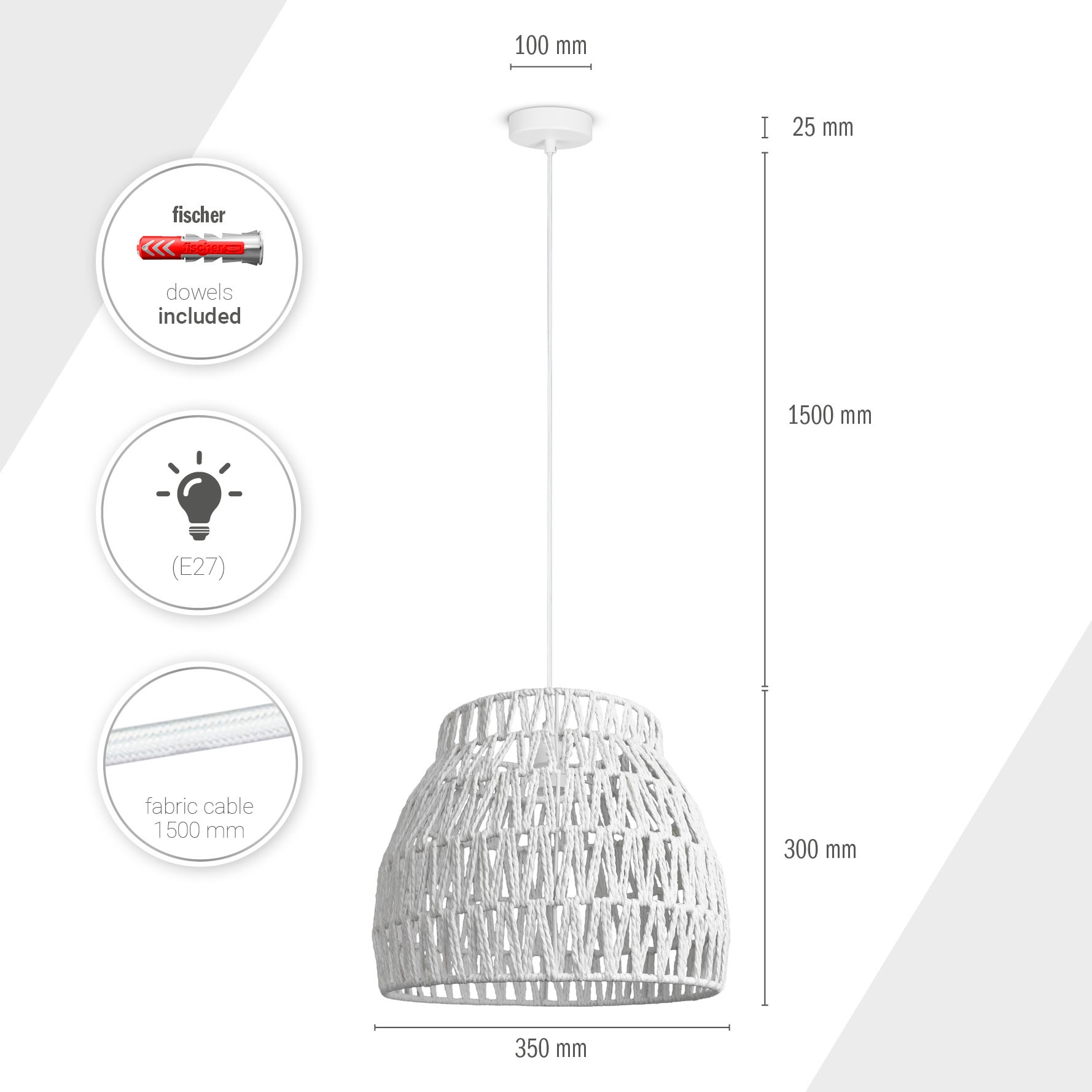 Paco Home Pendelleuchte »HUGO PD1« E27