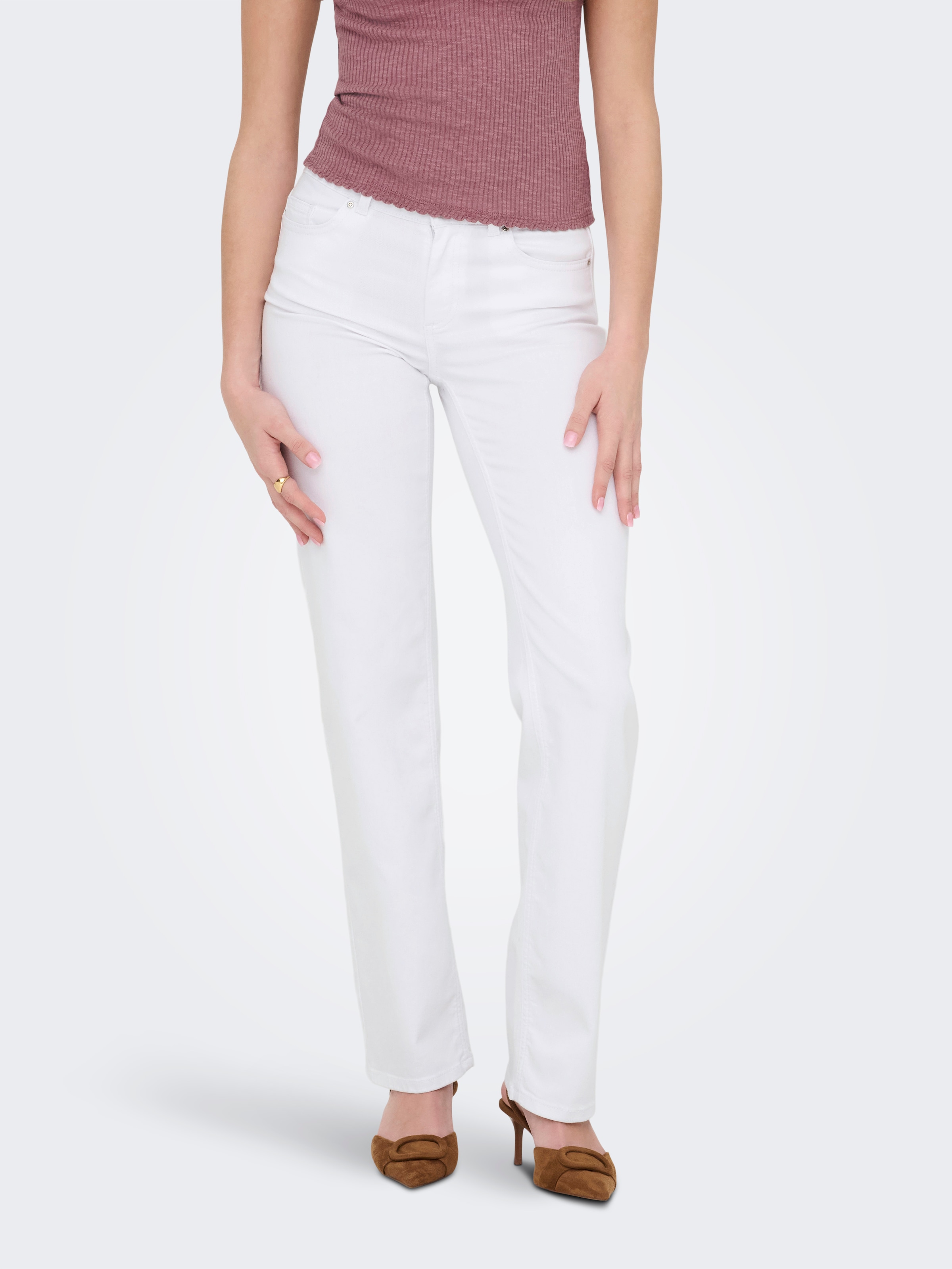 ONLY Straight-Jeans "ONLBLUSH MID STRAIGHT DNM DOT NOOS" 5-Pocket Style günstig online kaufen