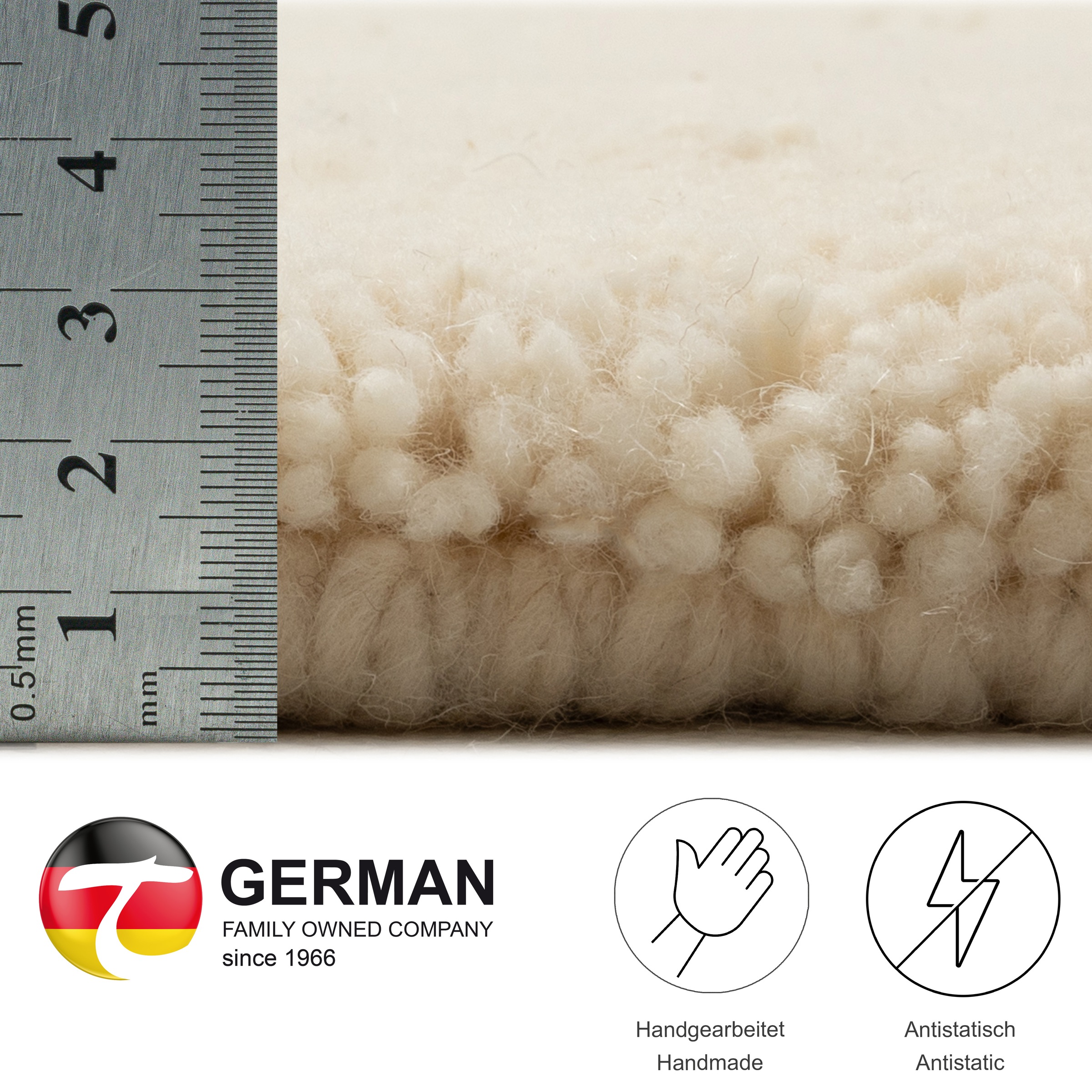THEKO Wollteppich »Hadj 225«, rechteckig, 25 mm Höhe, echter Berber Teppich aus Marokko, reine Wolle, handgeknüpft