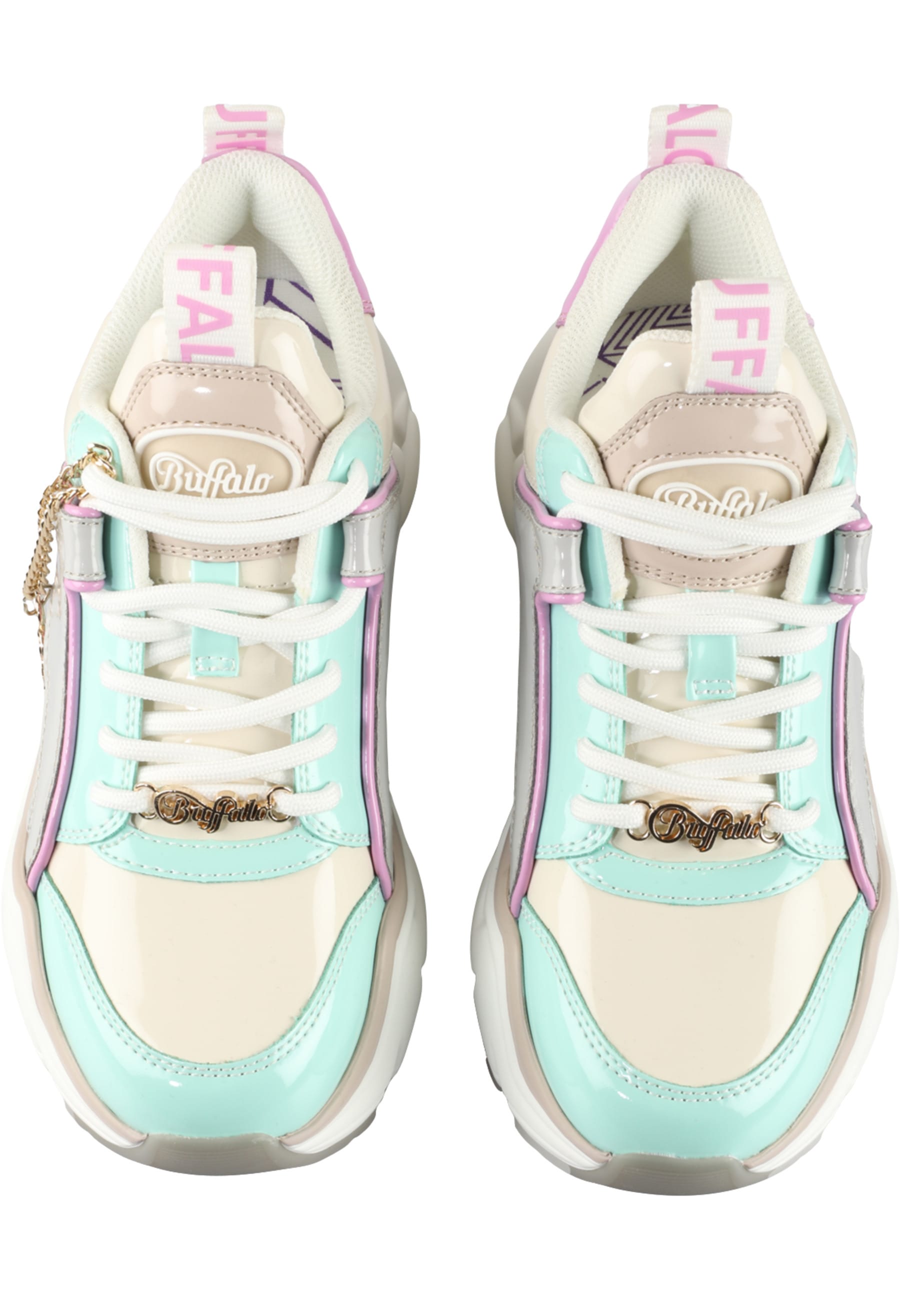 BUFFALO Damen Trainingsschuh "Buffalo BINARY GLAM", Gr. 39grau, aqua, pink, Polyurethan, Schuhe