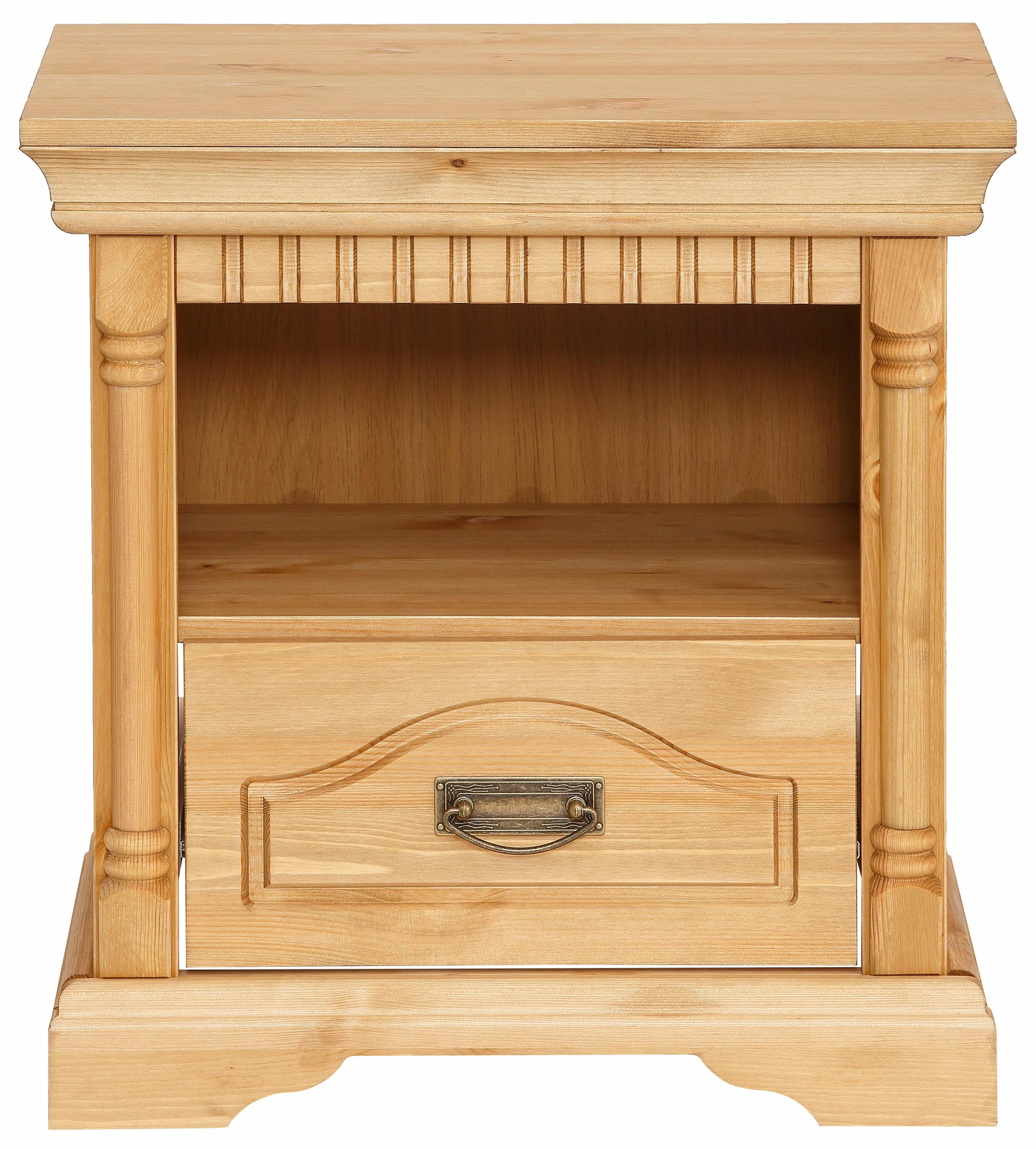 OTTO home Nachtkonsole "Graz" aus massiver Kiefer, mit aufwendigen Details, günstig online kaufen