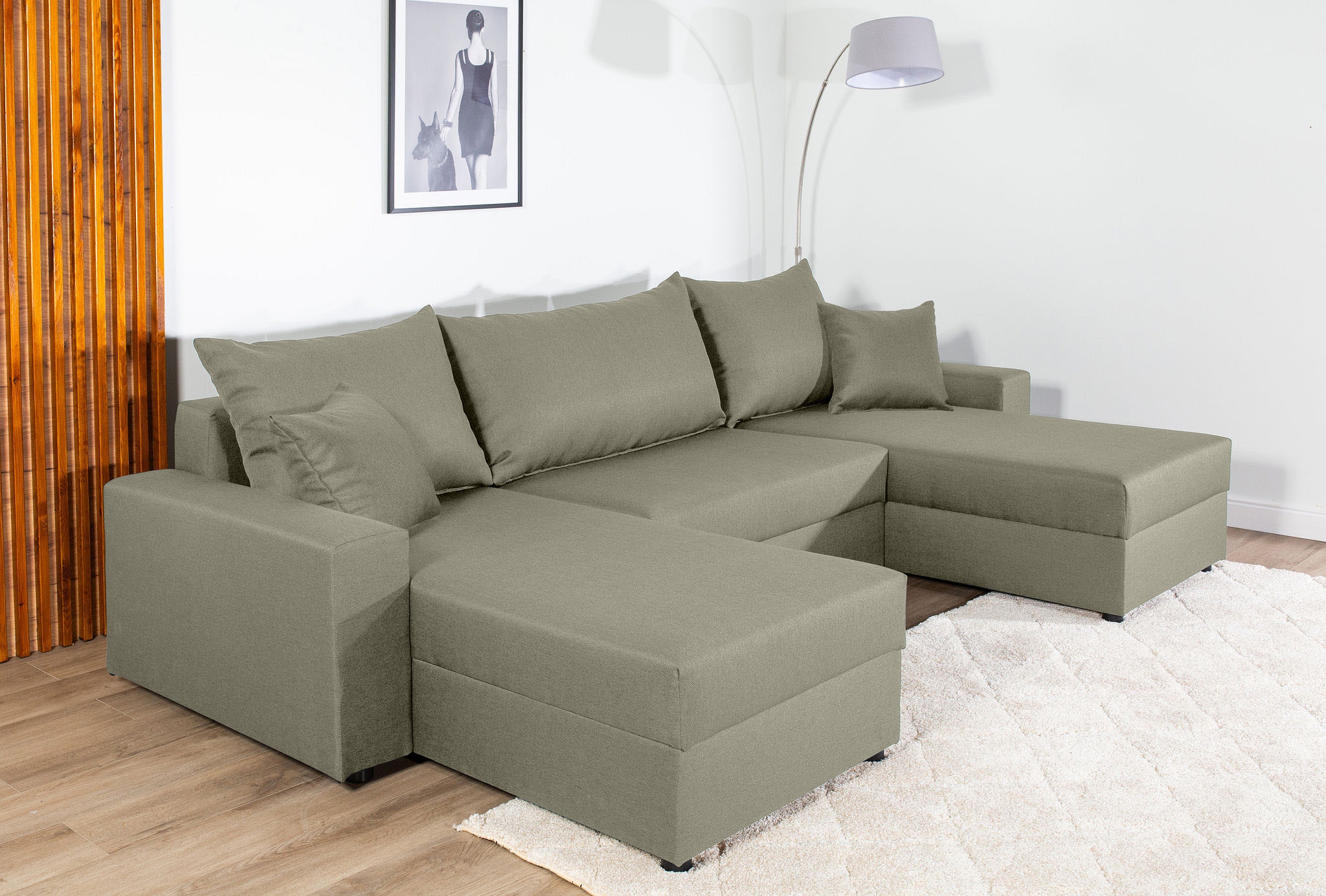 COLLECTION AB Wohnlandschaft »Pico U-Form«, Wohnlandschaft,2 X Ottomane,Polyätherschaum Polsterung