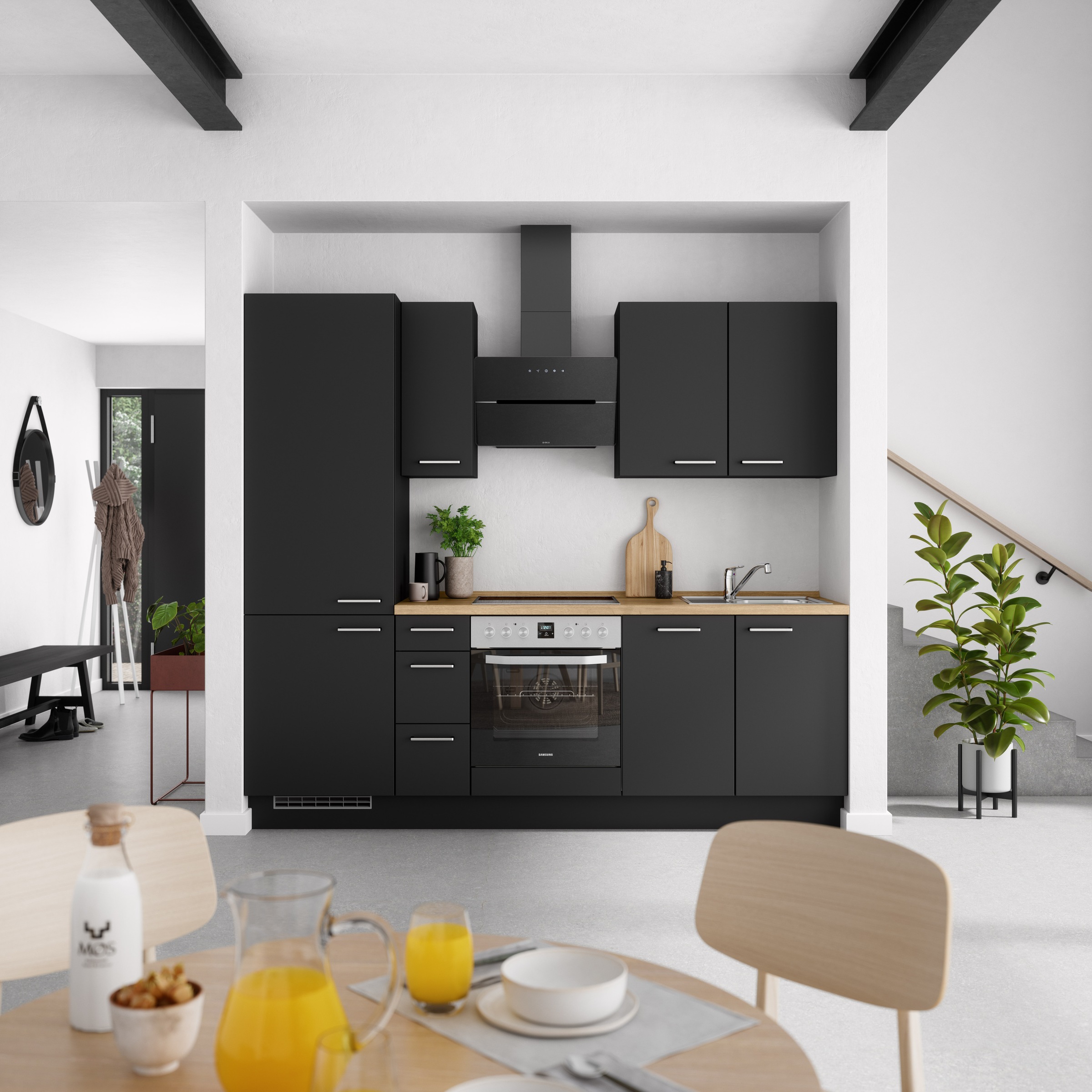 nobilia® Küchenzeile »"Touch II"«, vormontiert, Ausrichtung wählbar, Breite 240 cm, wahlw. mit E-Geräten