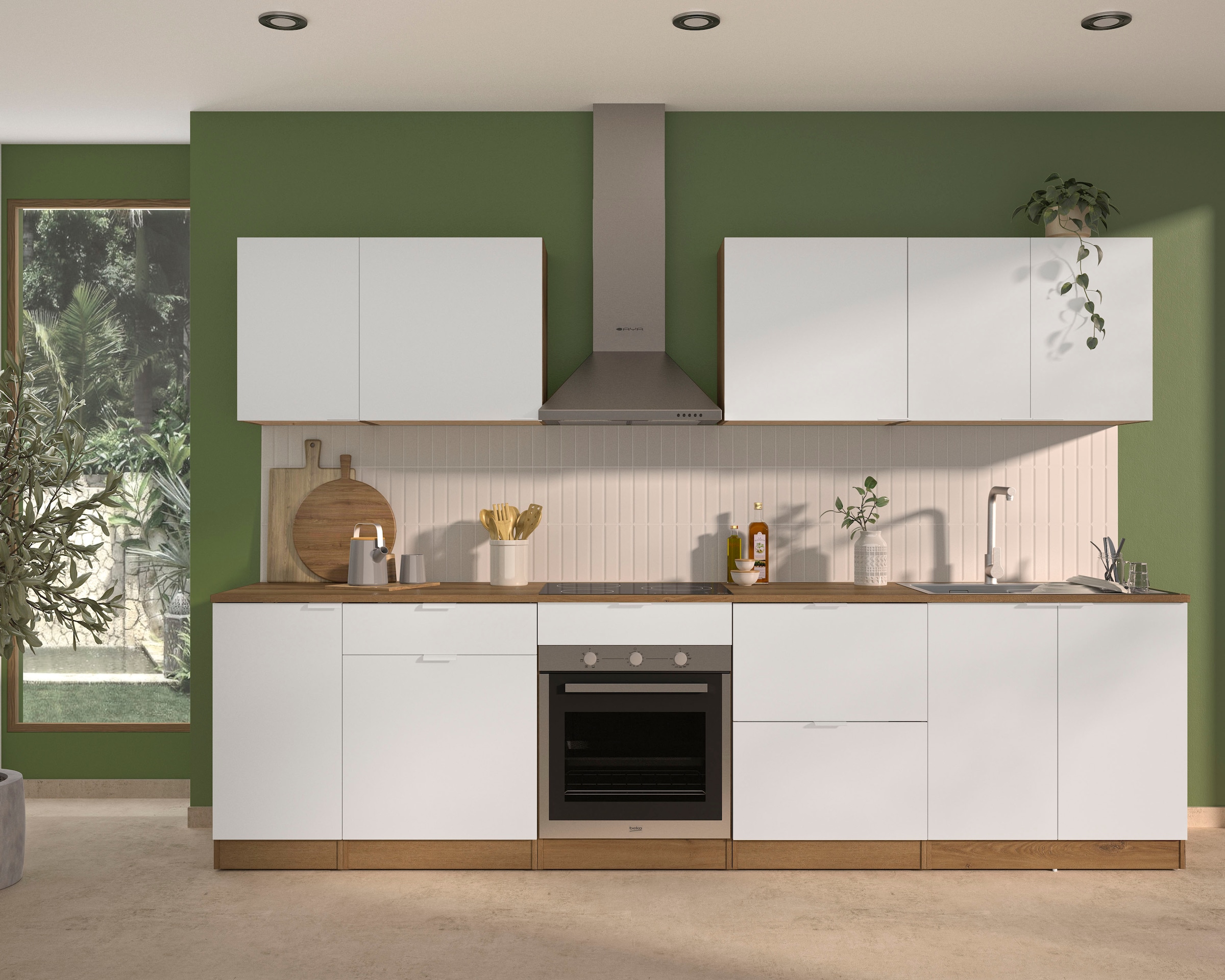 Gami Küchenzeile "300 cm breit EDEN ohne E-Geräte" mit melaminbeschichteter günstig online kaufen