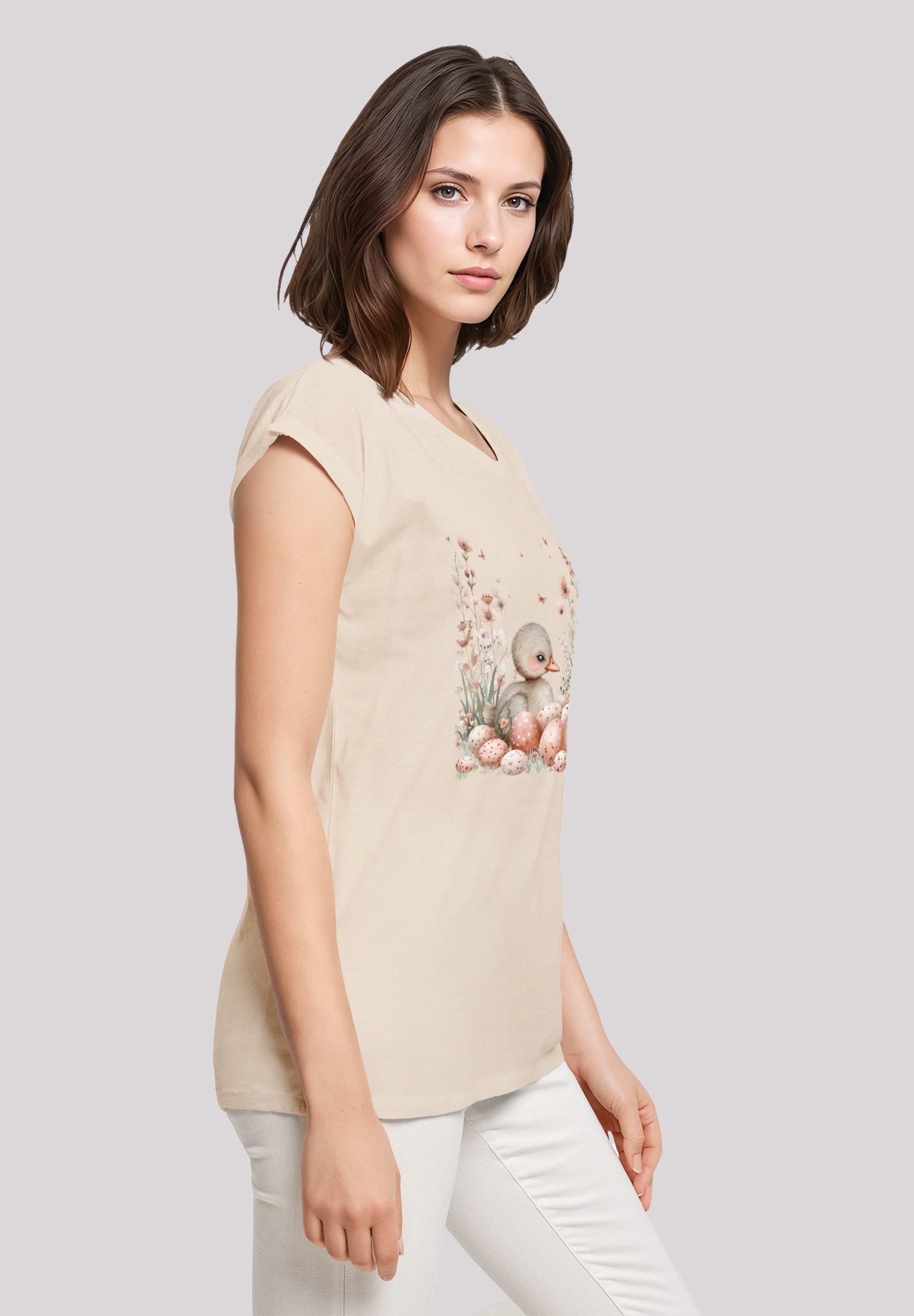 F4NT4STIC T-Shirt »Ente Ostereier Blumen Küken«, Premium Qualität