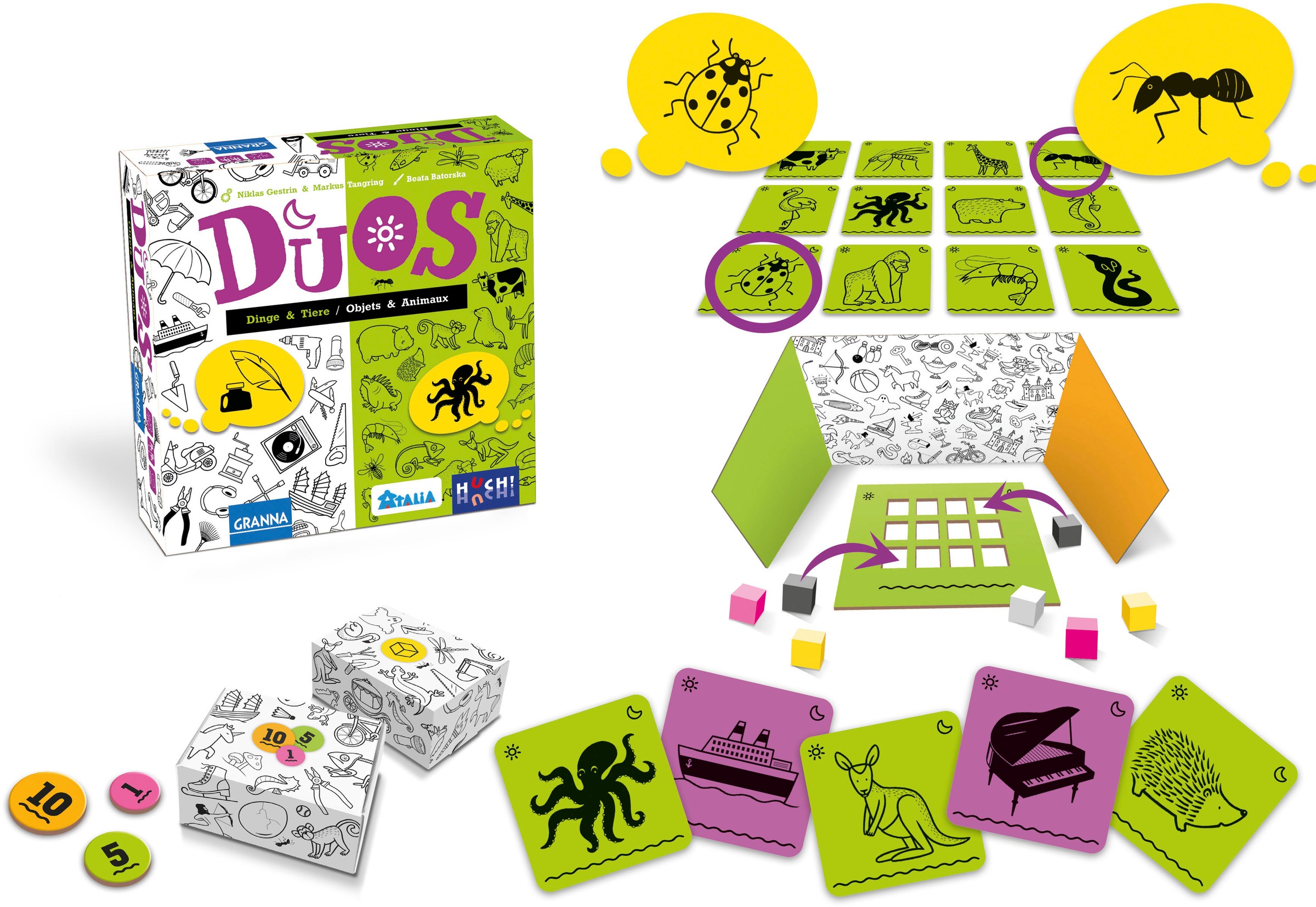 HUCH! Spiel »DUOS - Dinge und Tiere«, Made in Europe