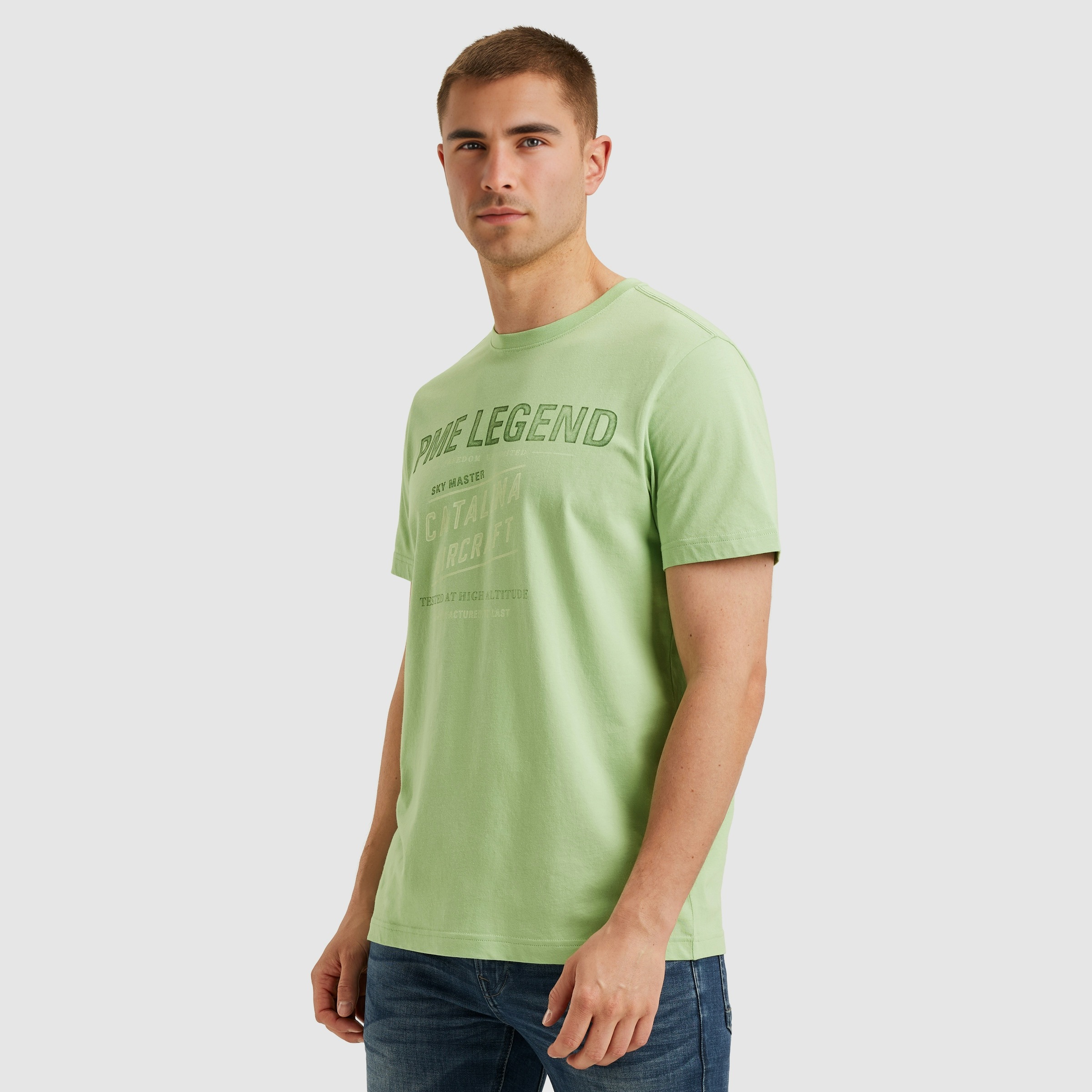 PME LEGEND T-Shirt "Short sleeve r-neck single jersey", mit Logo-Print günstig online kaufen