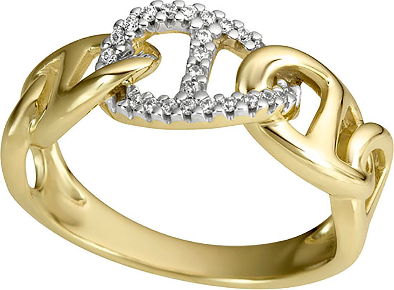 Diamantring »Schmuck Geschenk Gold 333 Damenring Fingerring Kettenglieder Bicolor«,...