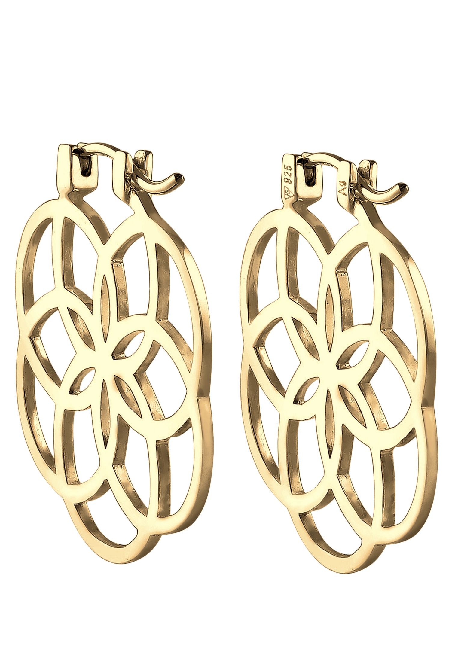 Elli Paar Creolen »Creolen Lebensblume 925 Silber«