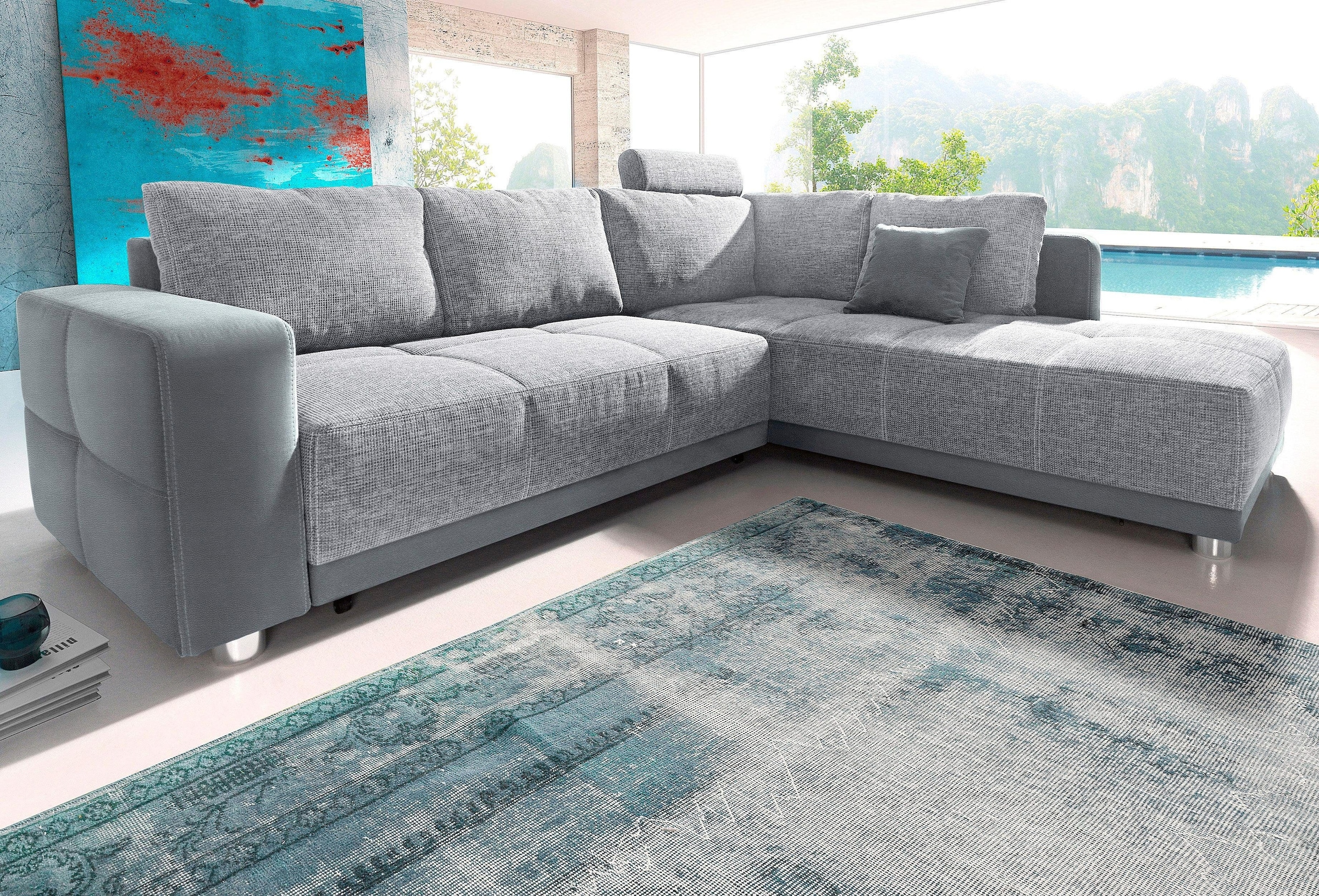 Jockenhöfer Gruppe Ecksofa "Orlando L-Form, B: 257 cm" mit Bettfunktion, Be günstig online kaufen