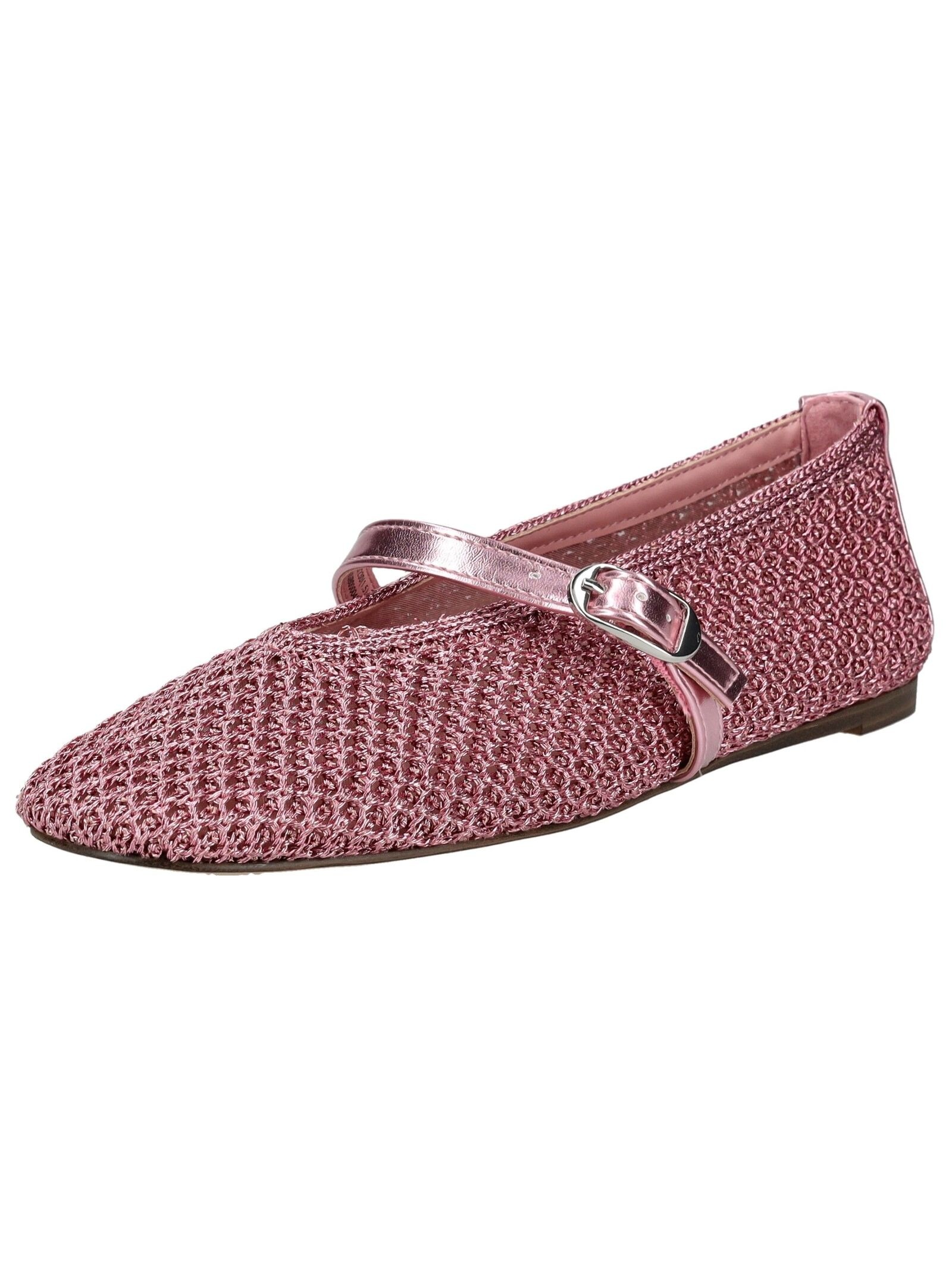 Riemchenballerina STEVE MADDEN "STEVE MADDEN Ballerinas Textil", Damen, Gr. 39, pink, Textil, Schuhe Riemchenballerina