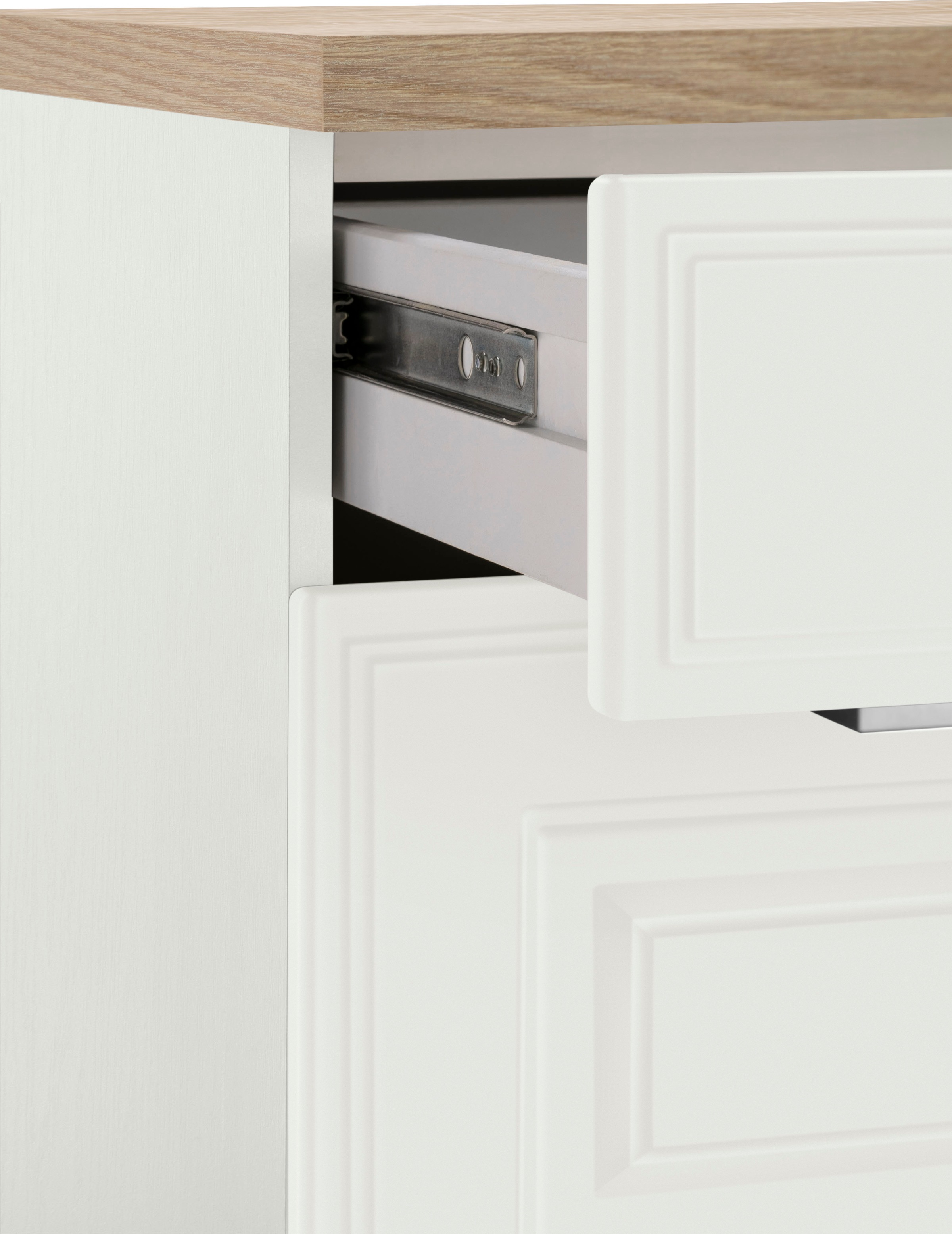 KOCHSTATION Küchenzeile »KS-Stockholm« Breite 270 cm, mit hochwertigen MDF Fronten im Landhaus-Stil