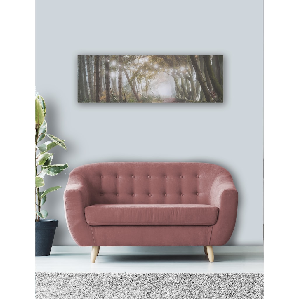 Art for the home LED-Bild »Waldspaziergang LED 30x90cm«, (1 St.)